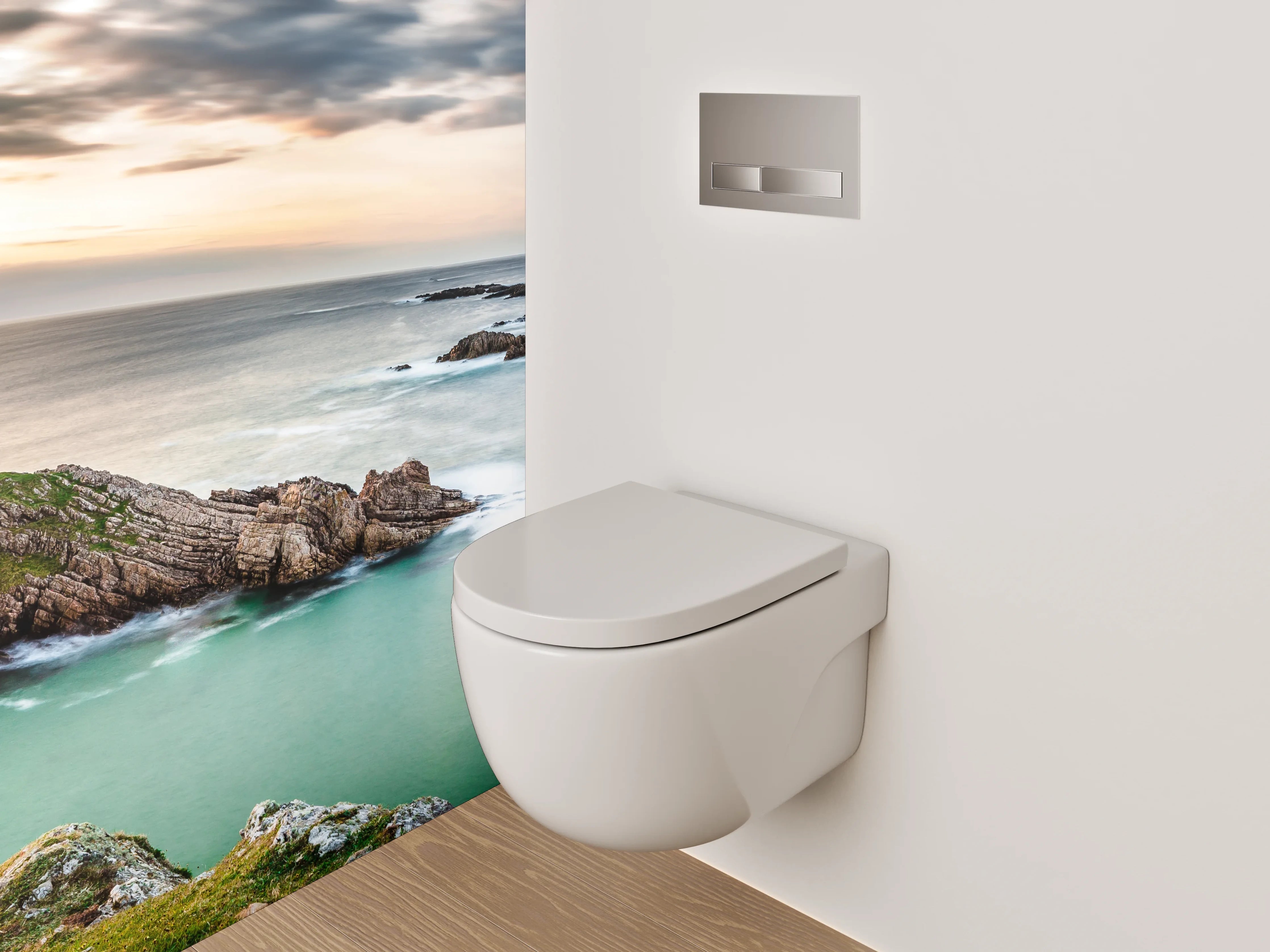 WC-Rückwand - Atemberaubende Küste bei Sonnenuntergang