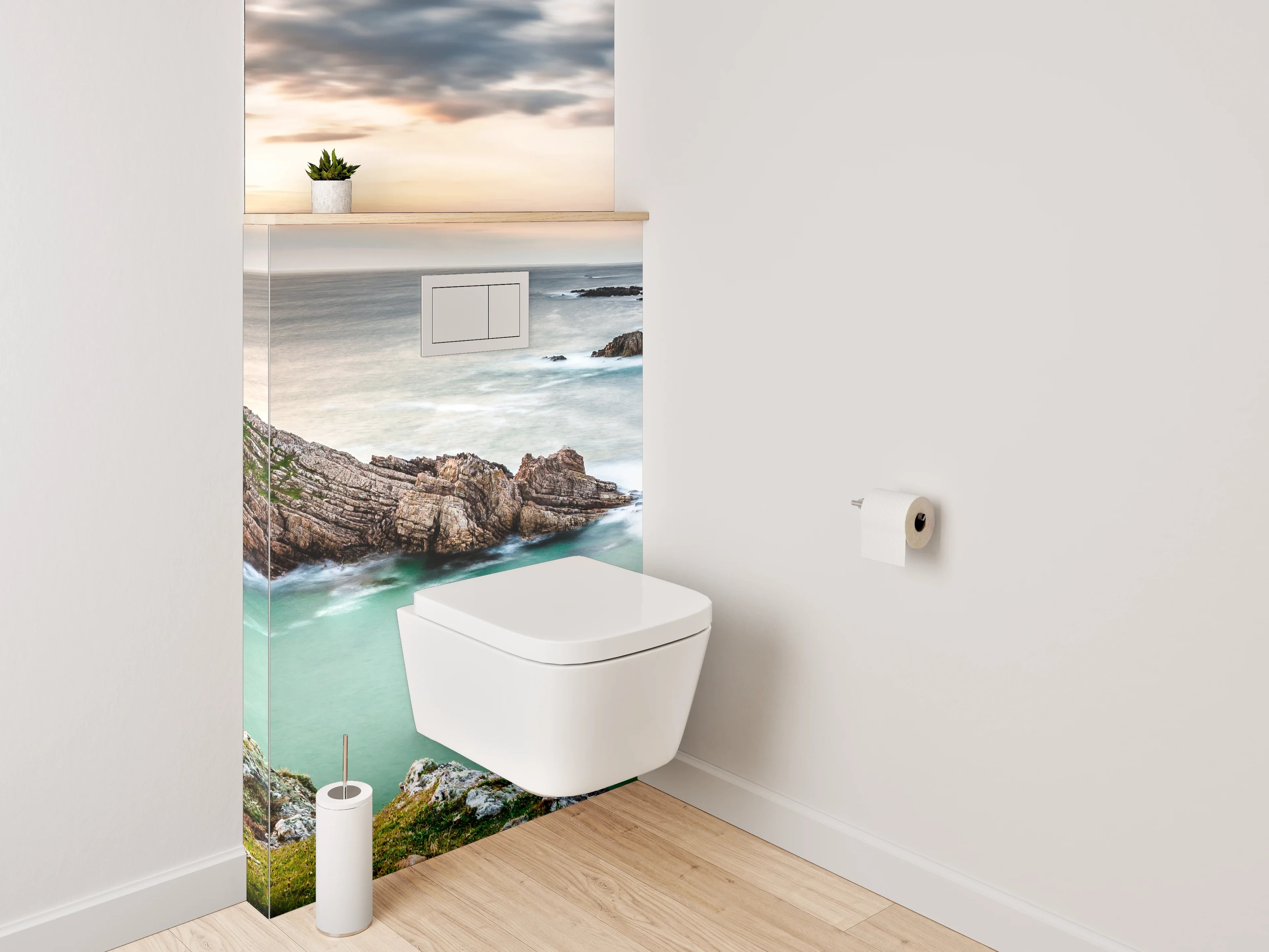 WC-Rückwand - Atemberaubende Küste bei Sonnenuntergang