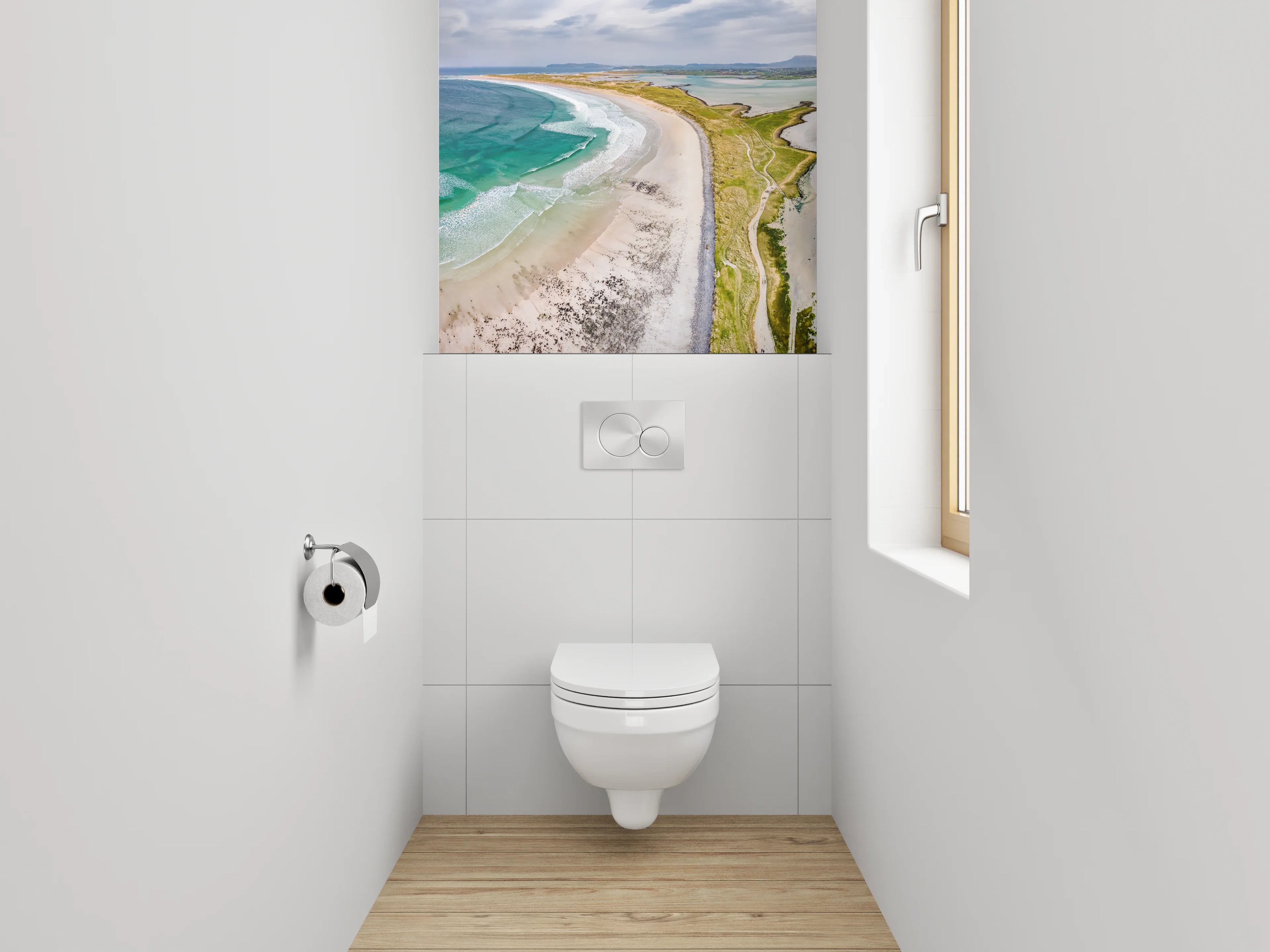 WC-Rückwand - Atemberaubender Küstenstrand mit türkisblauem Meer