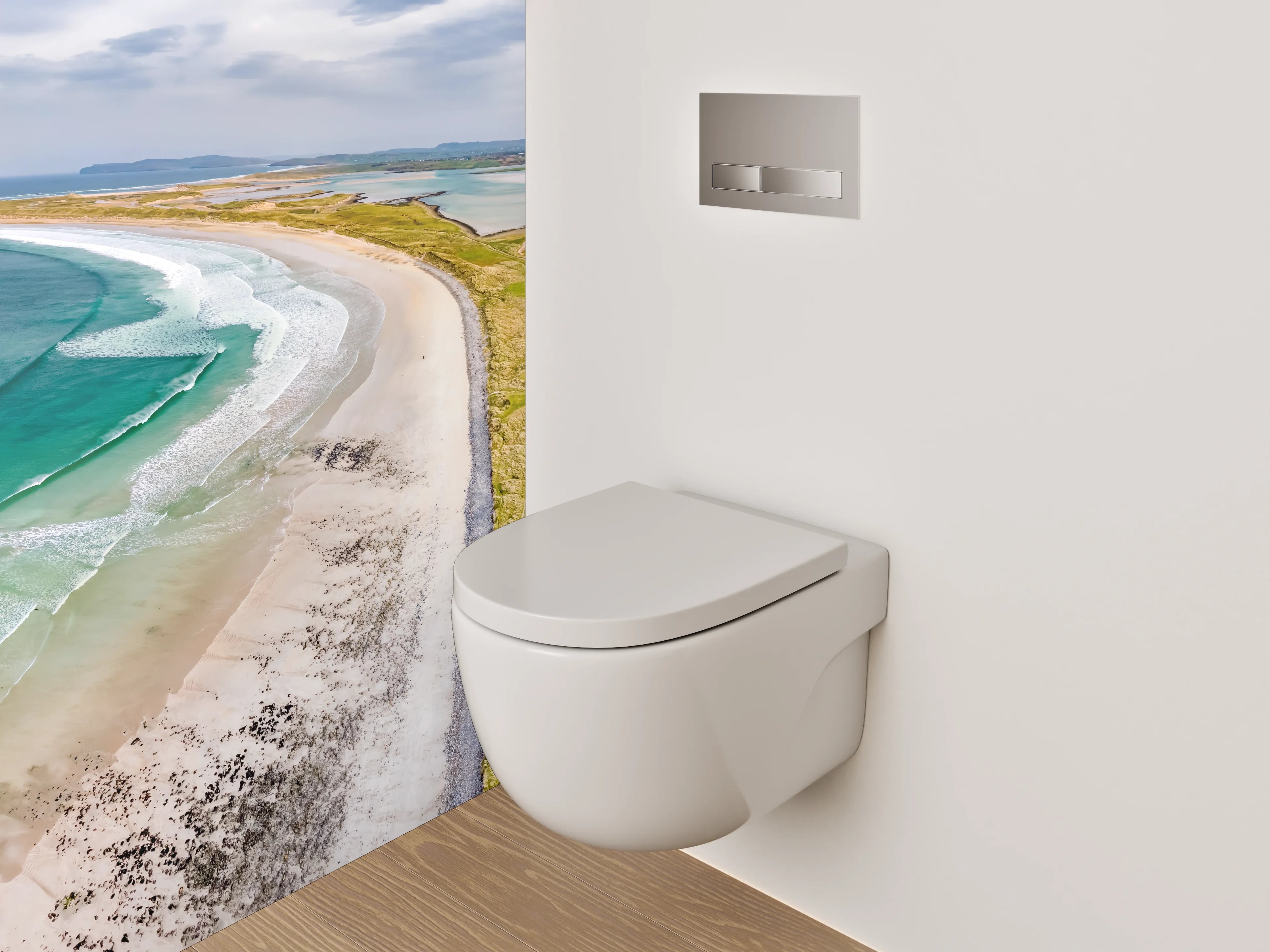 WC-Rückwand - Atemberaubender Küstenstrand mit türkisblauem Meer