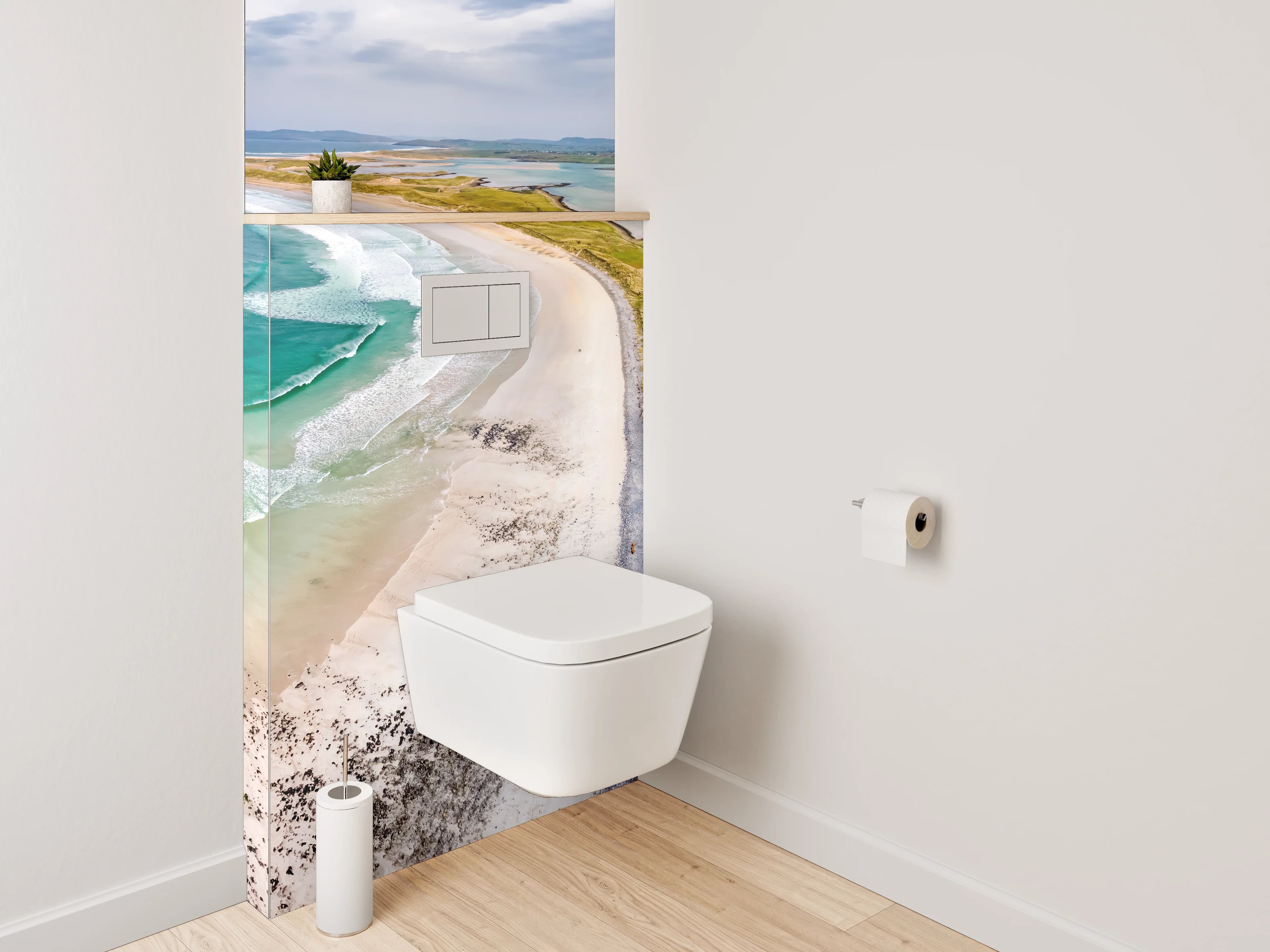 WC-Rückwand - Atemberaubender Küstenstrand mit türkisblauem Meer