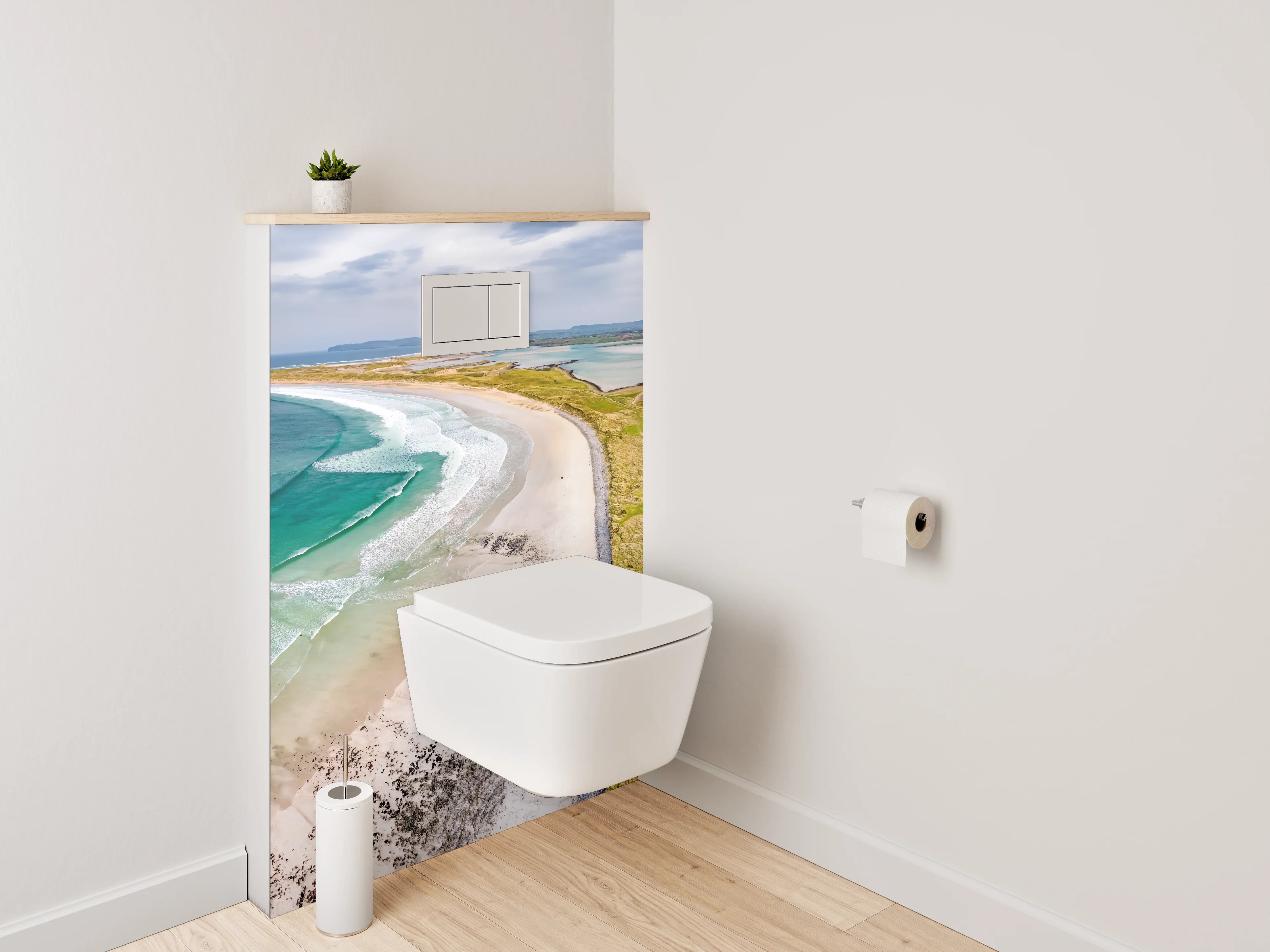 WC-Rückwand - Atemberaubender Küstenstrand mit türkisblauem Meer