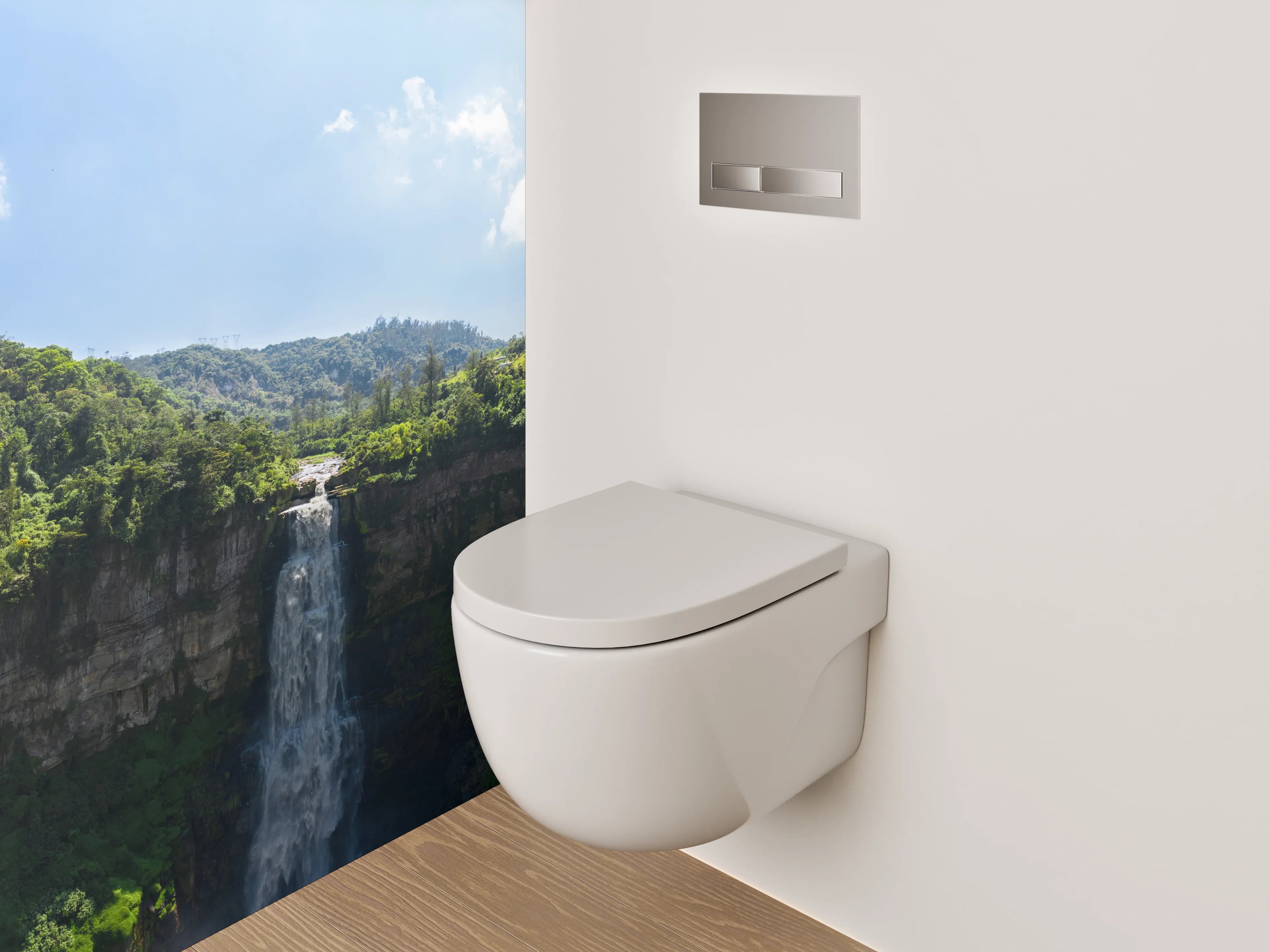 WC-Rückwand - Atemberaubender Wasserfall Naturpanorama