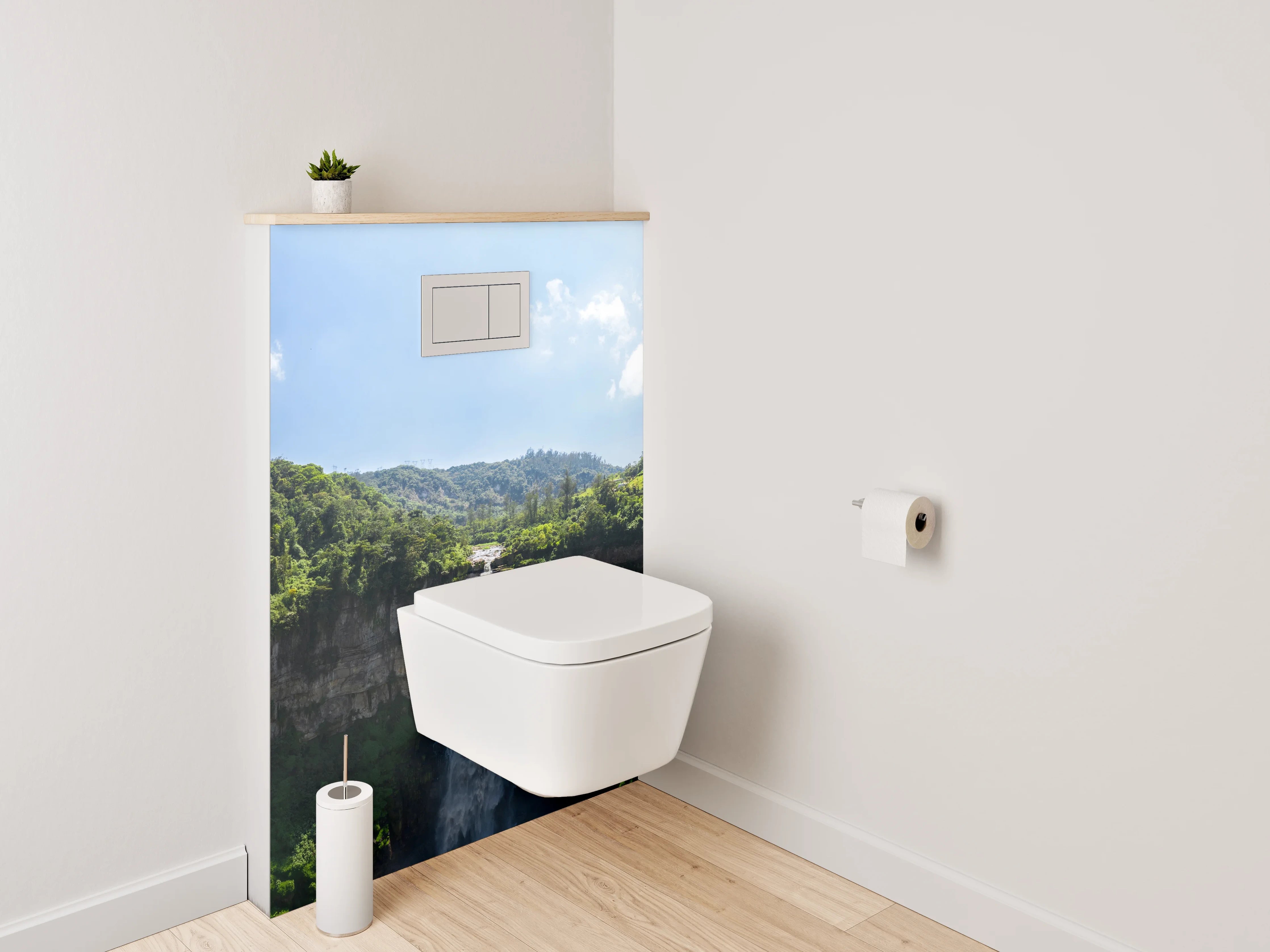 WC-Rückwand - Atemberaubender Wasserfall Naturpanorama