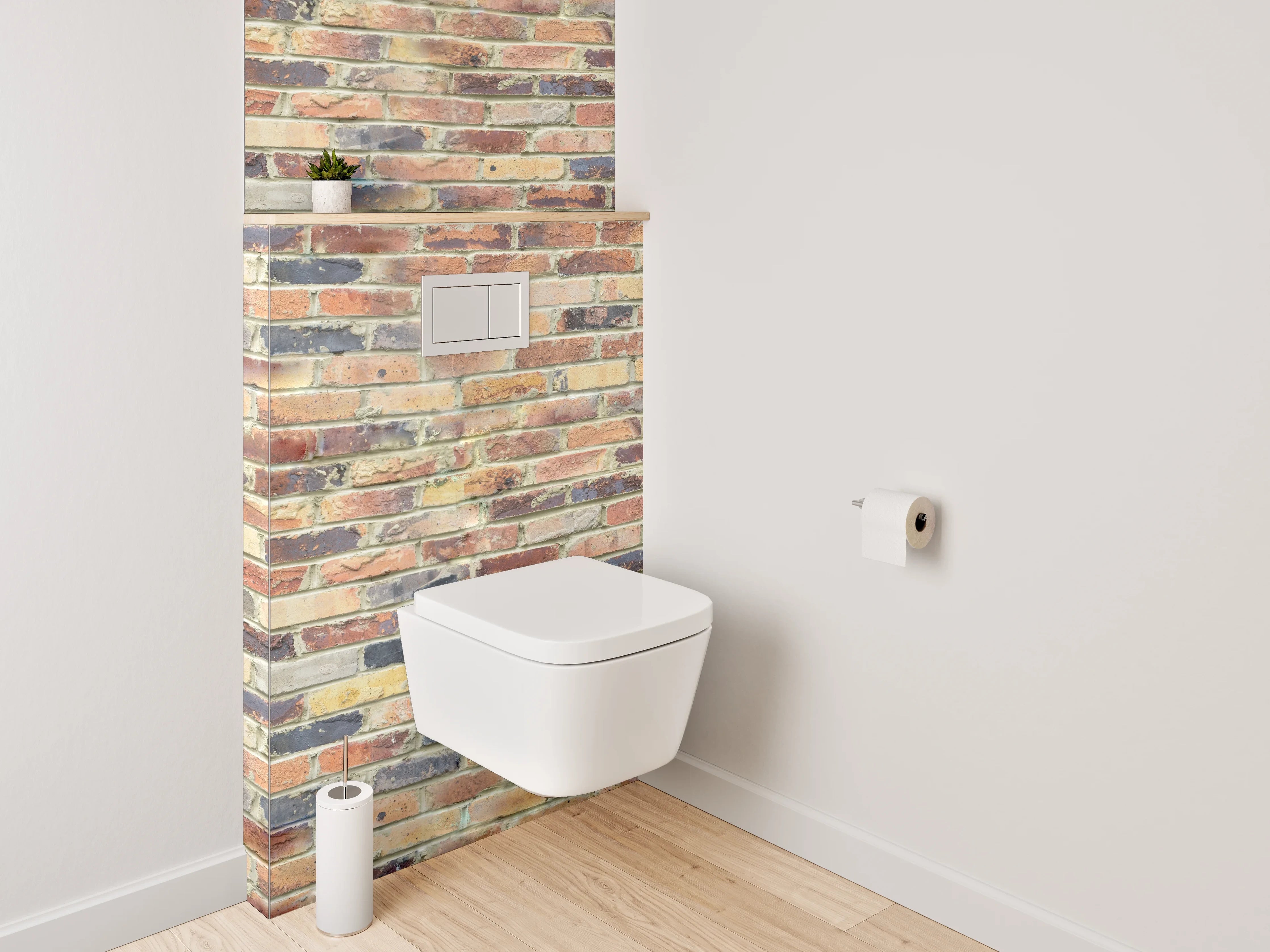 WC-Rückwand - Backstein Wand Optik Rotbraun