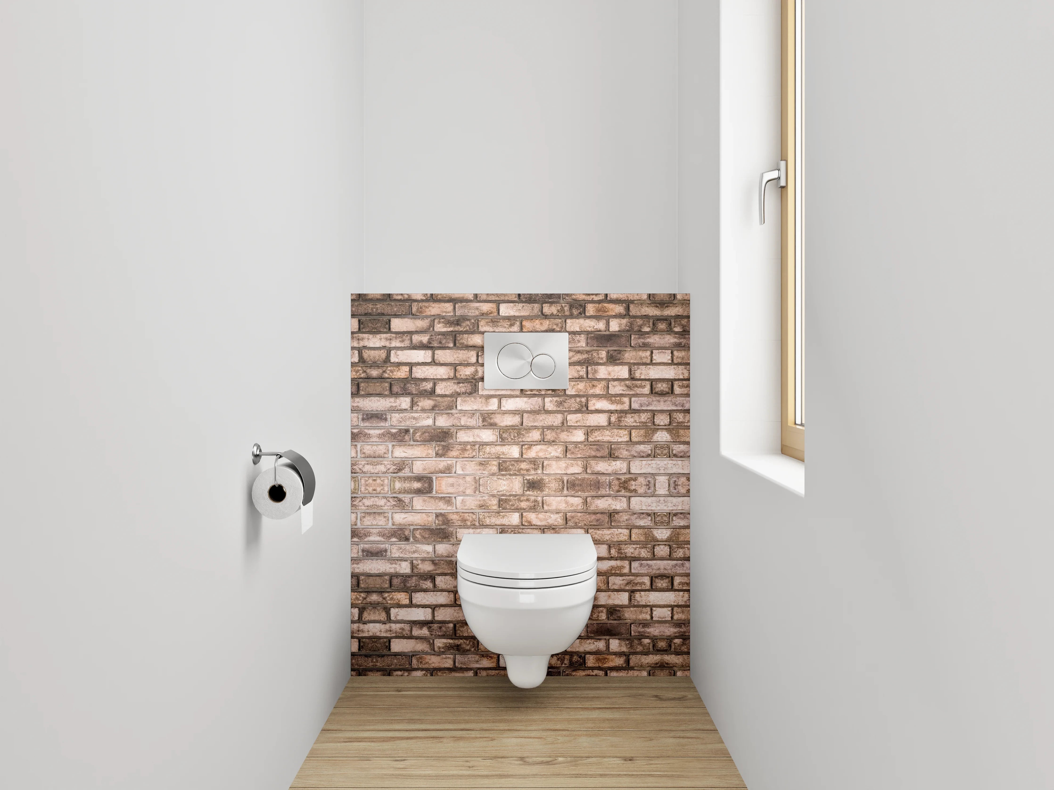 WC-Rückwand - Backstein Wandoptik Braun Beige