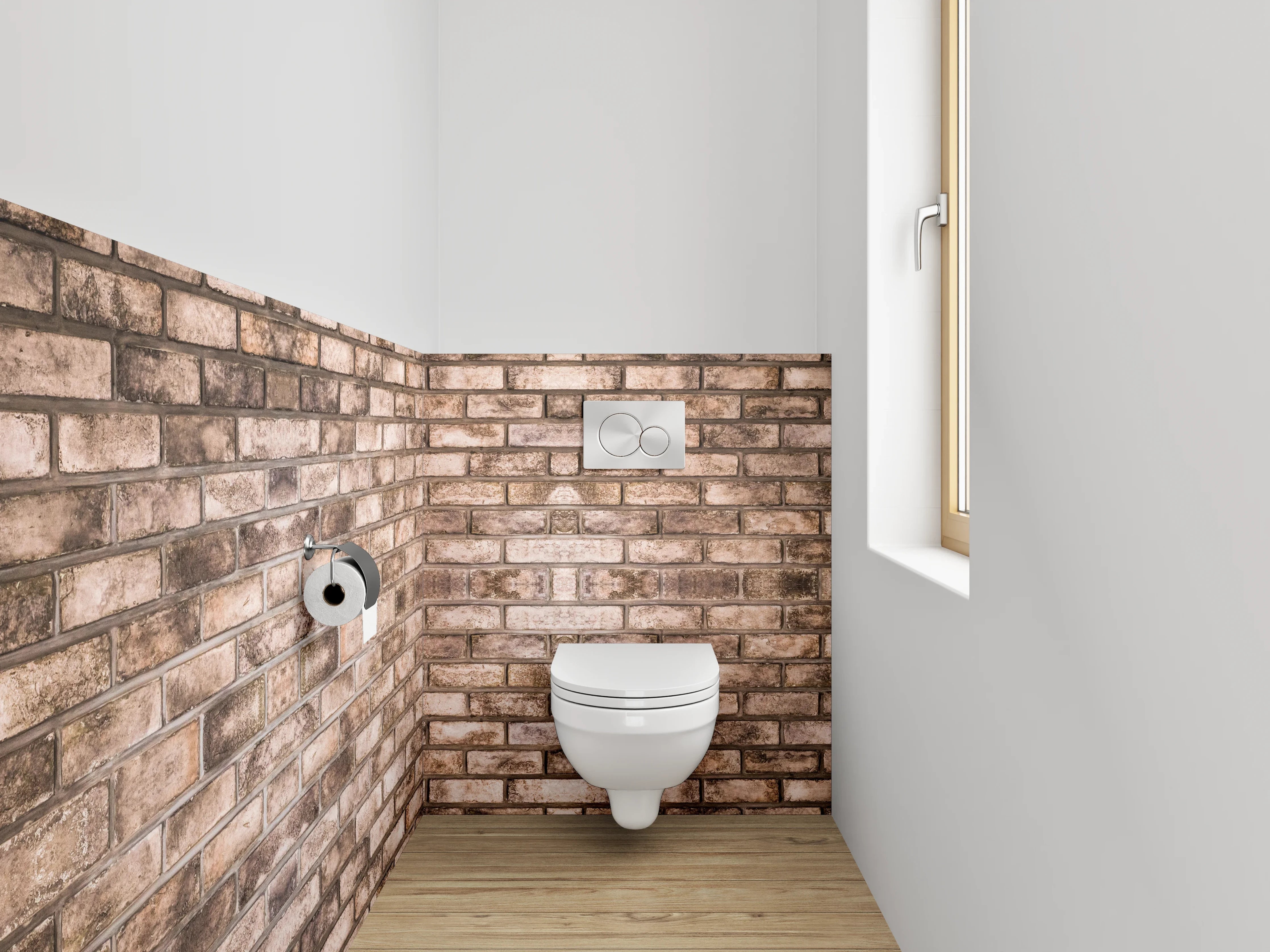 WC-Rückwand - Backstein Wandoptik Braun Beige