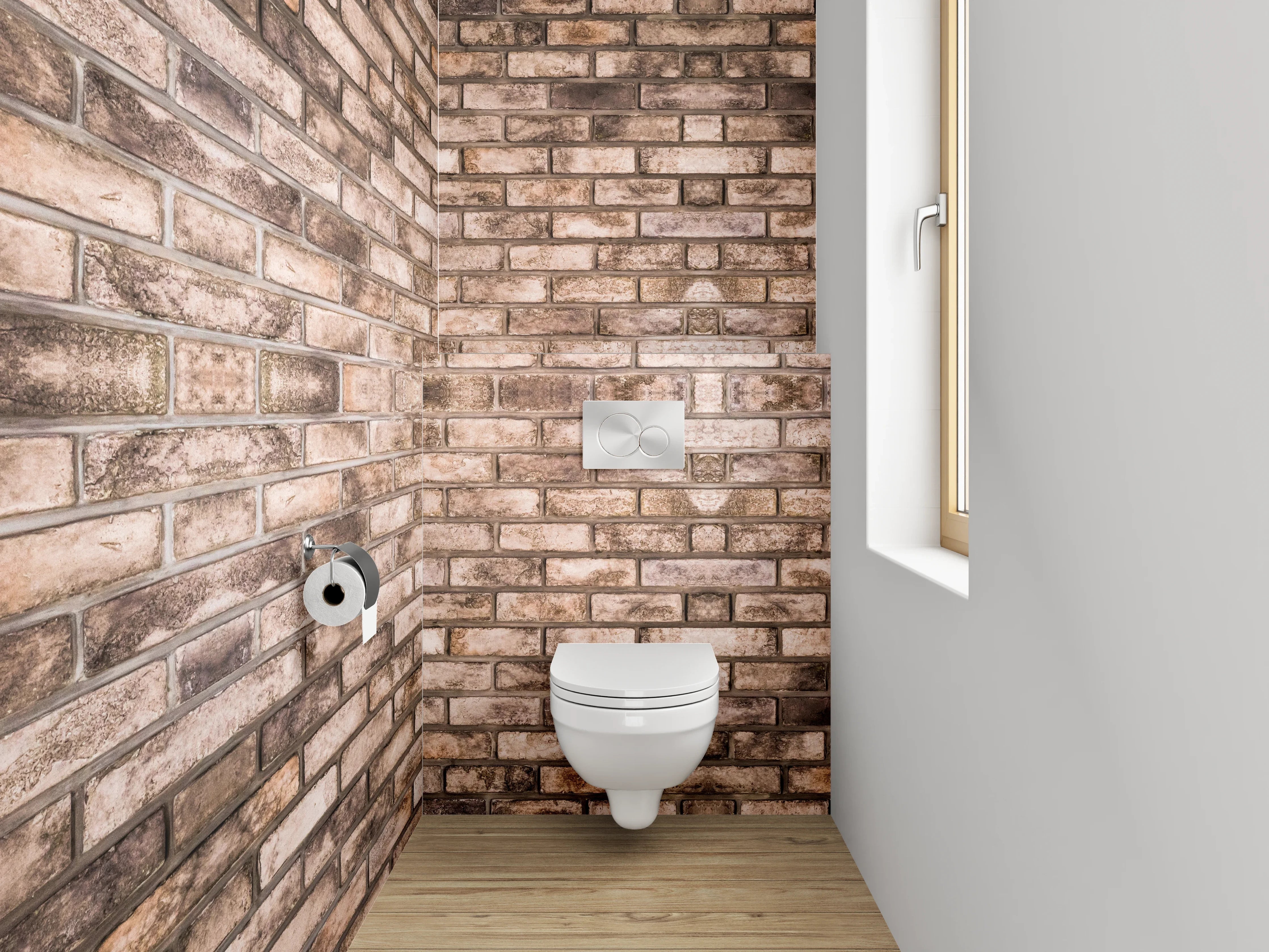 WC-Rückwand - Backstein Wandoptik Braun Beige