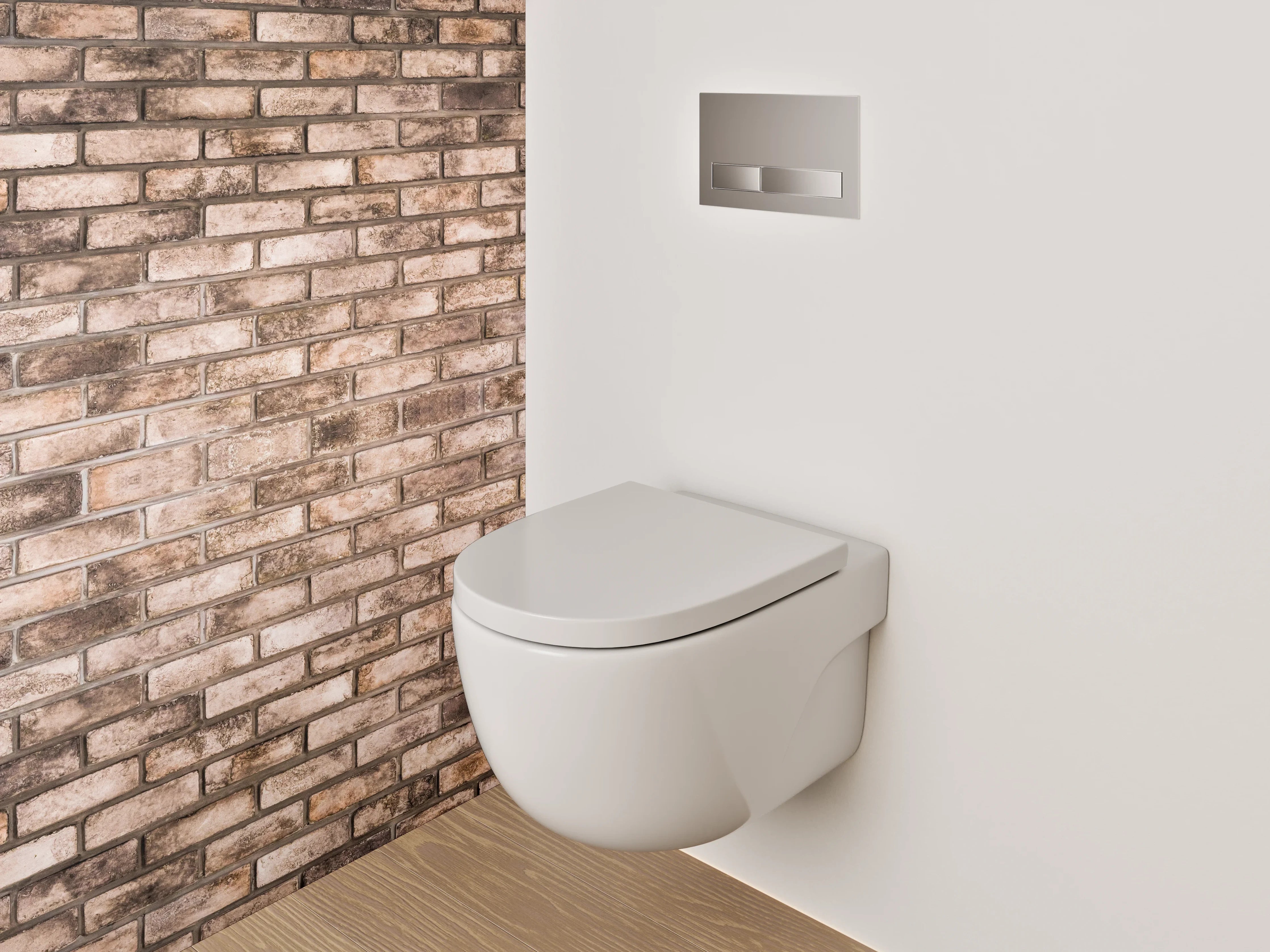 WC-Rückwand - Backstein Wandoptik Braun Beige