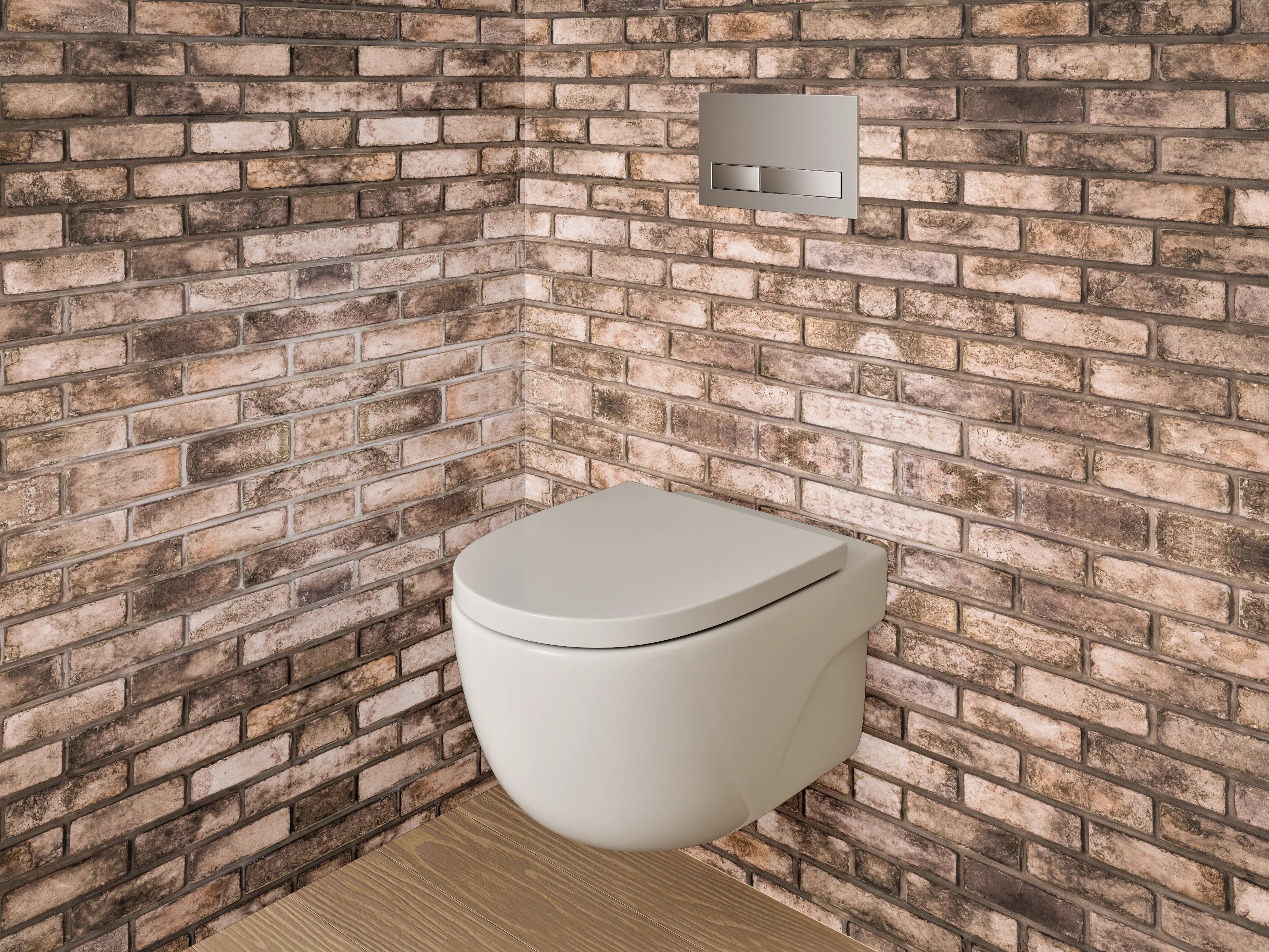 WC-Rückwand - Backstein Wandoptik Braun Beige