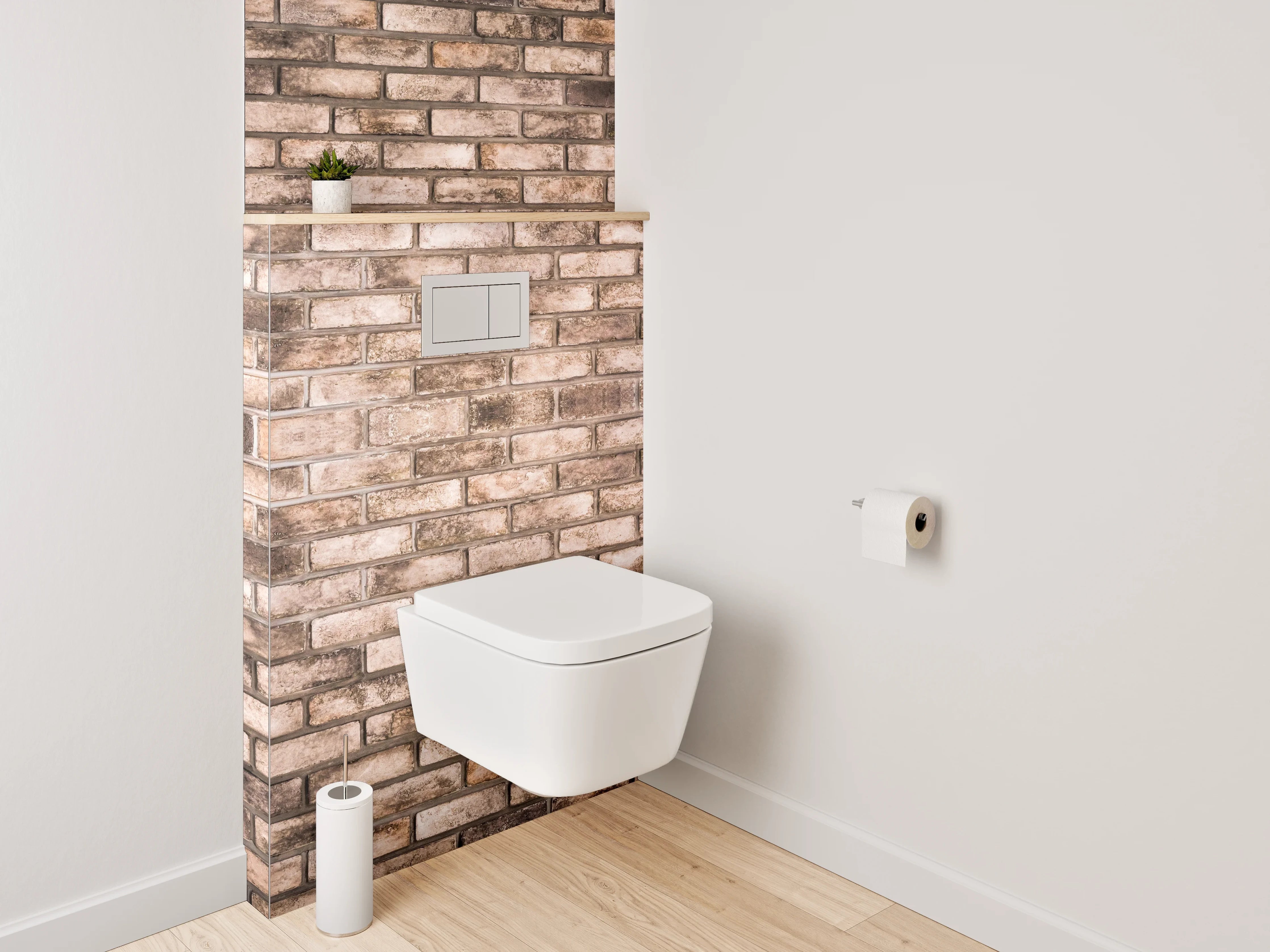 WC-Rückwand - Backstein Wandoptik Braun Beige