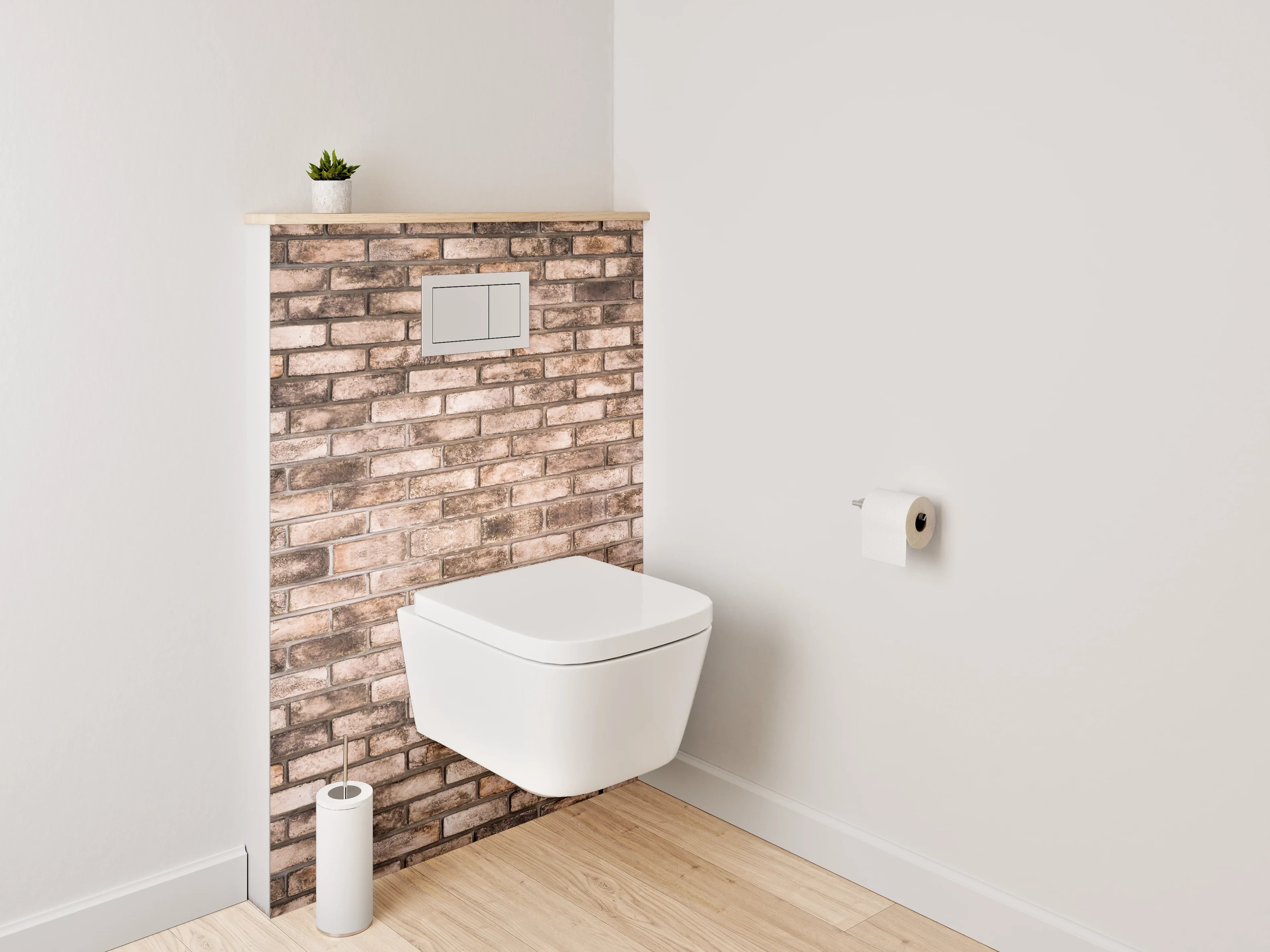 WC-Rückwand - Backstein Wandoptik Braun Beige