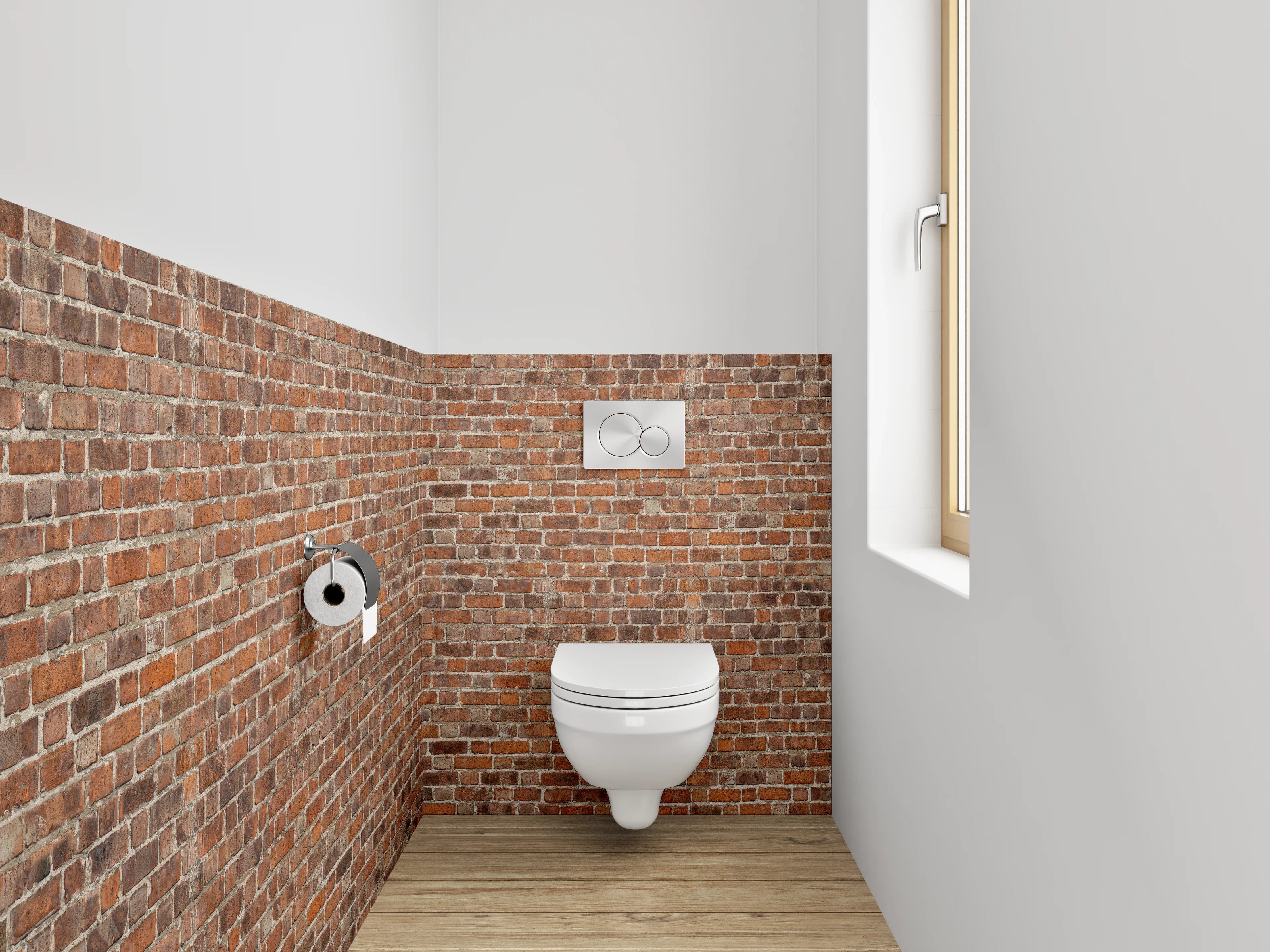 WC-Rückwand - Backstein Wandoptik Rotbraun