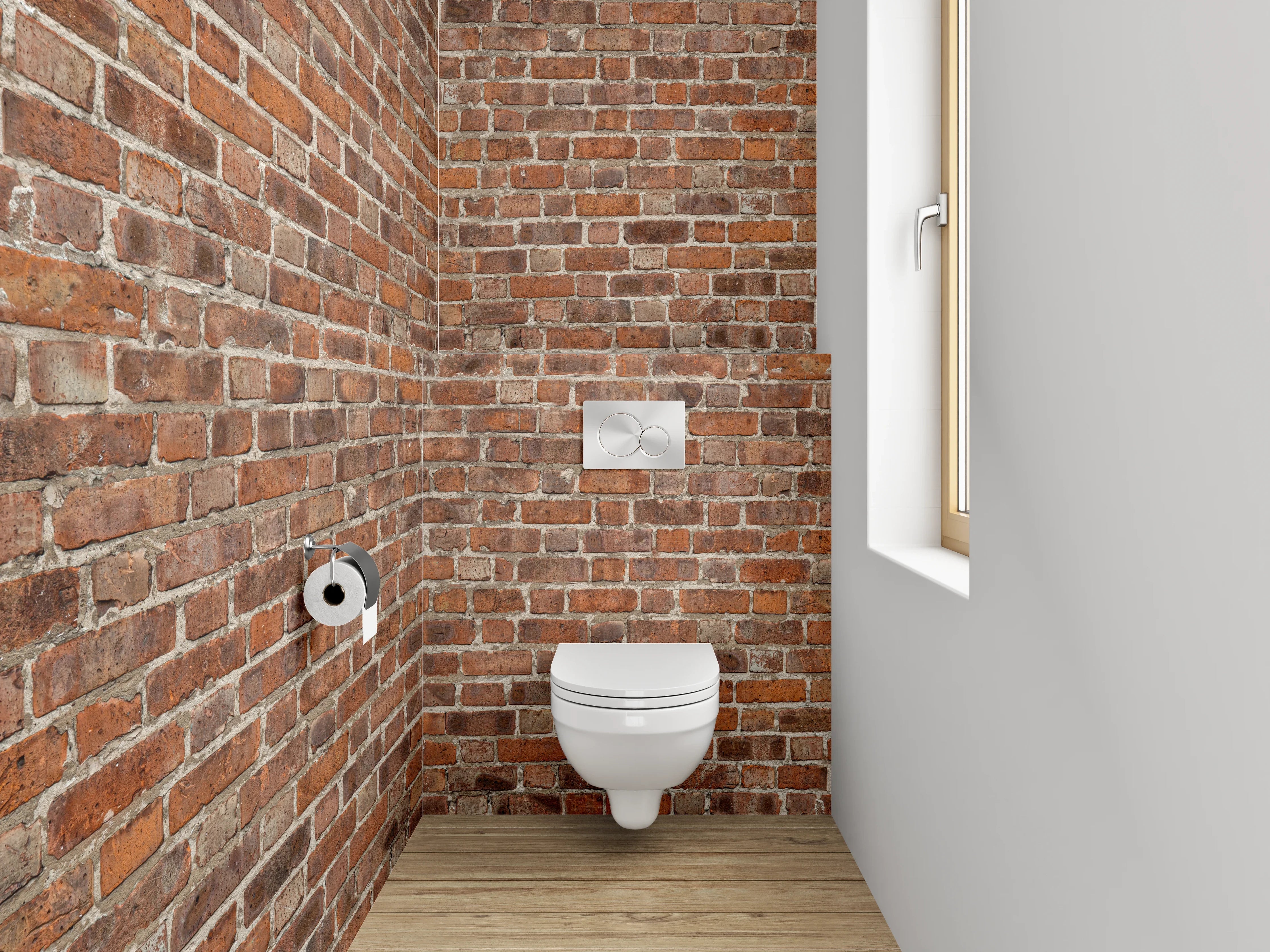 WC-Rückwand - Backstein Wandoptik Rotbraun