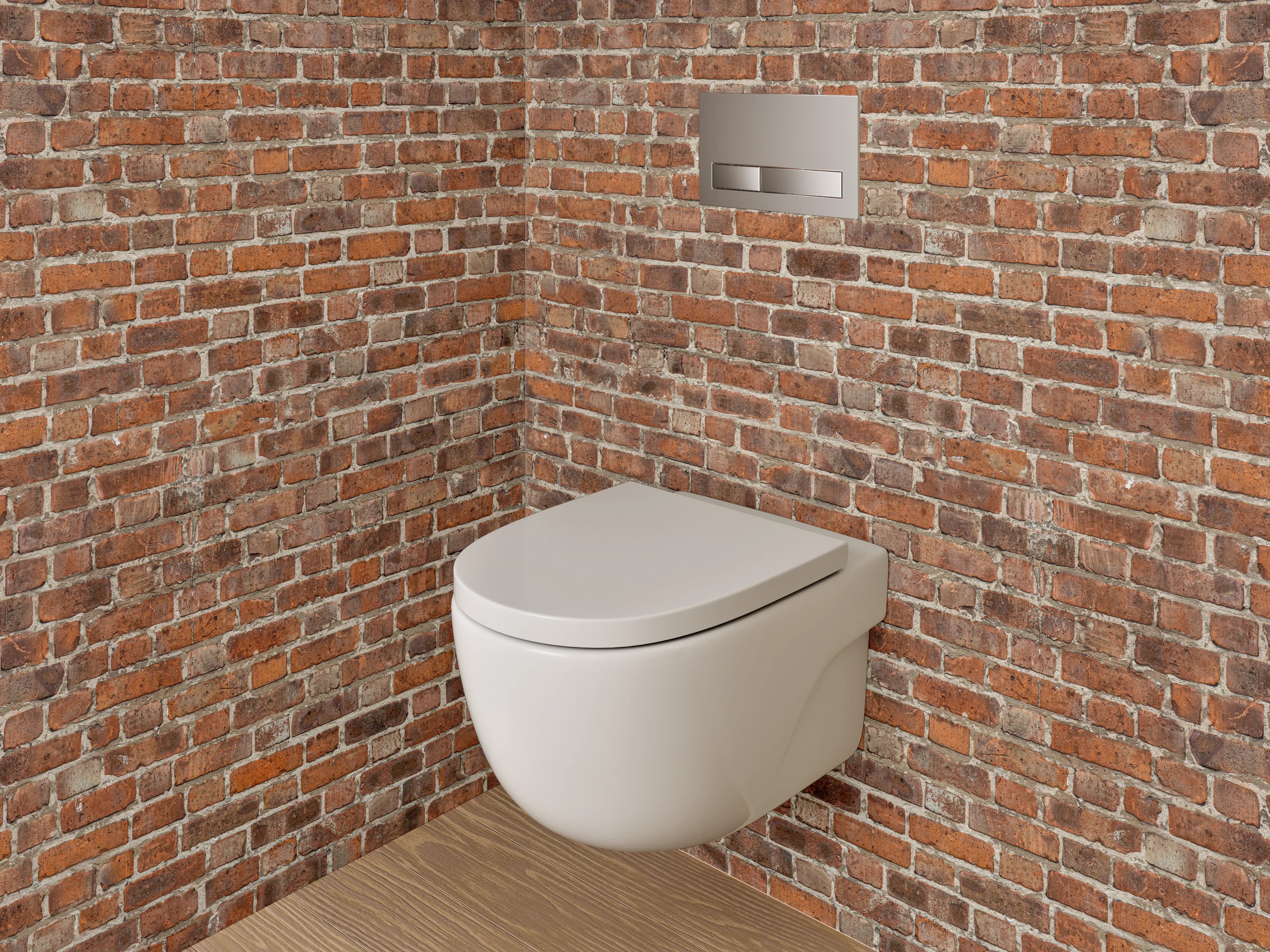 WC-Rückwand - Backstein Wandoptik Rotbraun