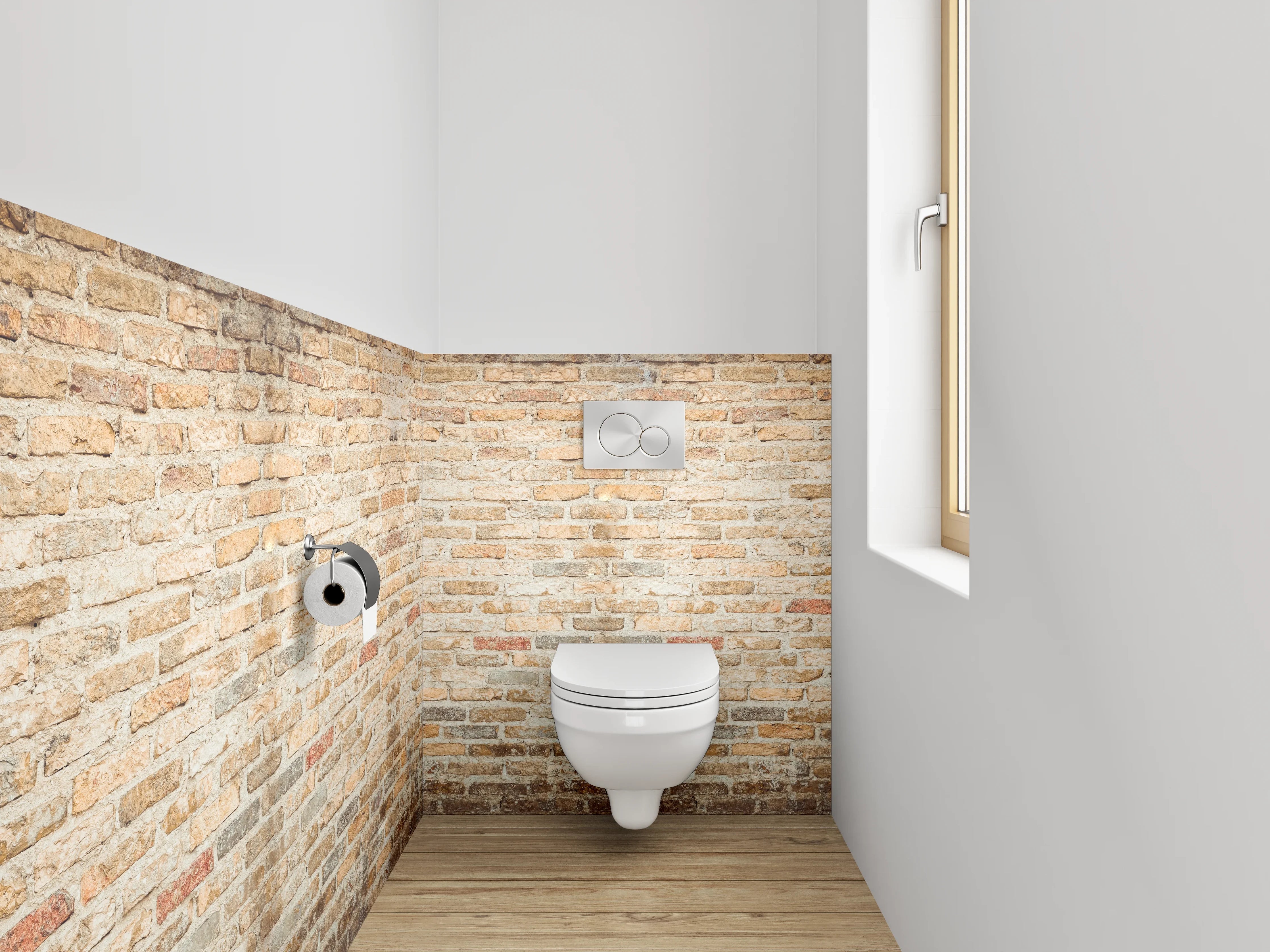 WC-Rückwand - Backstein Wandoptik rustikal