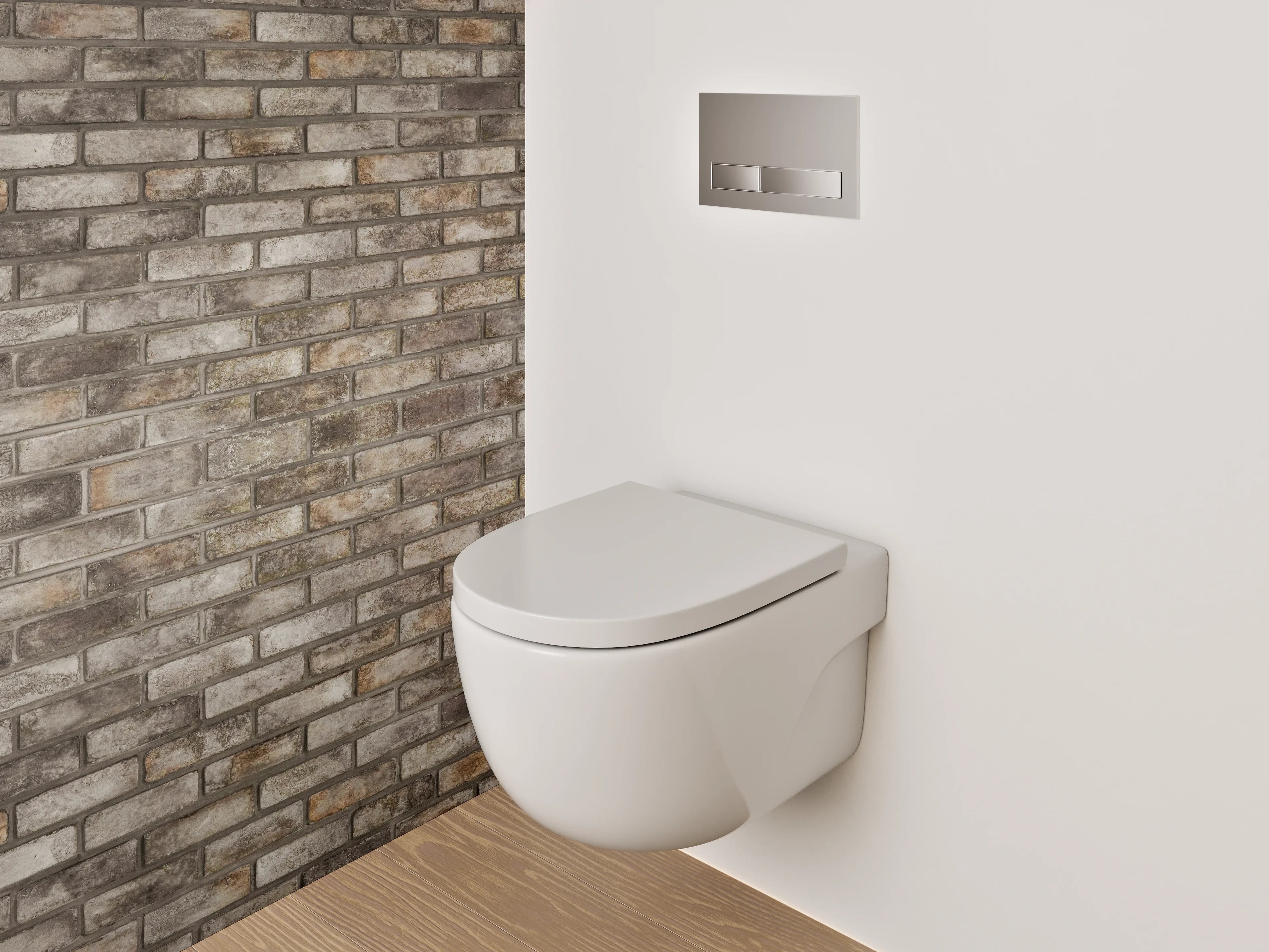 WC-Rückwand - Backsteinmauer Fliesen-Optik Braun Grau