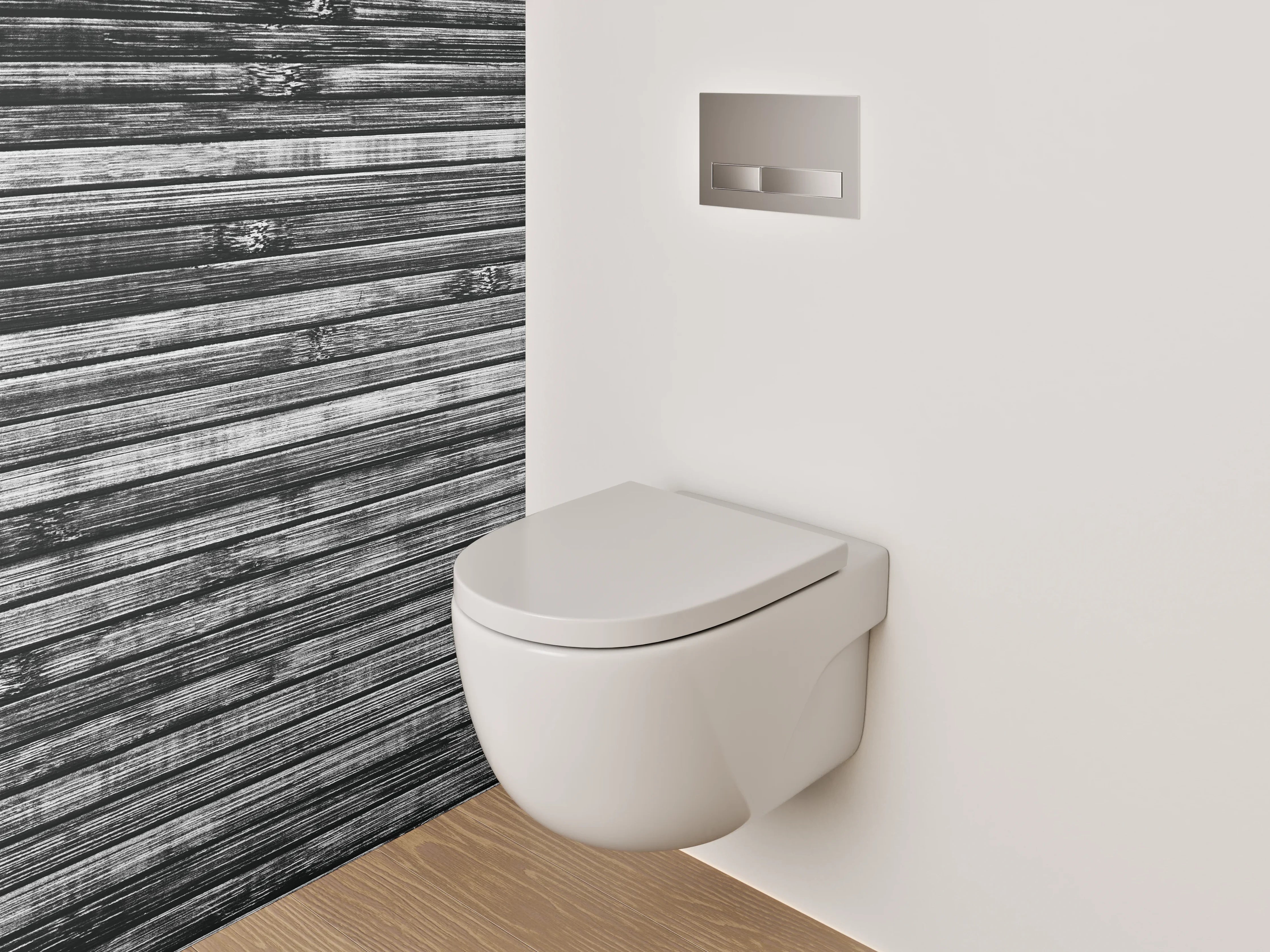 WC-Rückwand - Bambus Holz Effekt Schwarz-Weiß