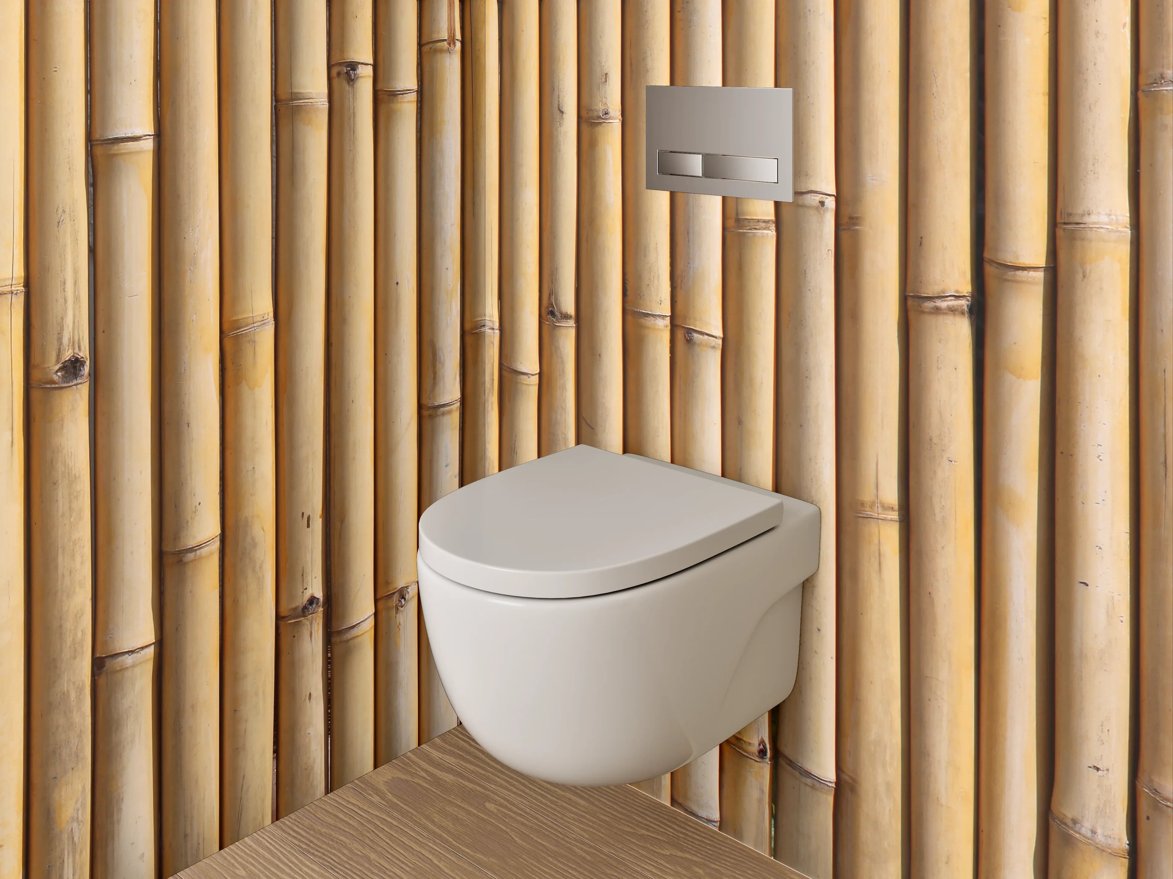 WC-Rückwand - Bambus Holzoptik Wandverkleidung