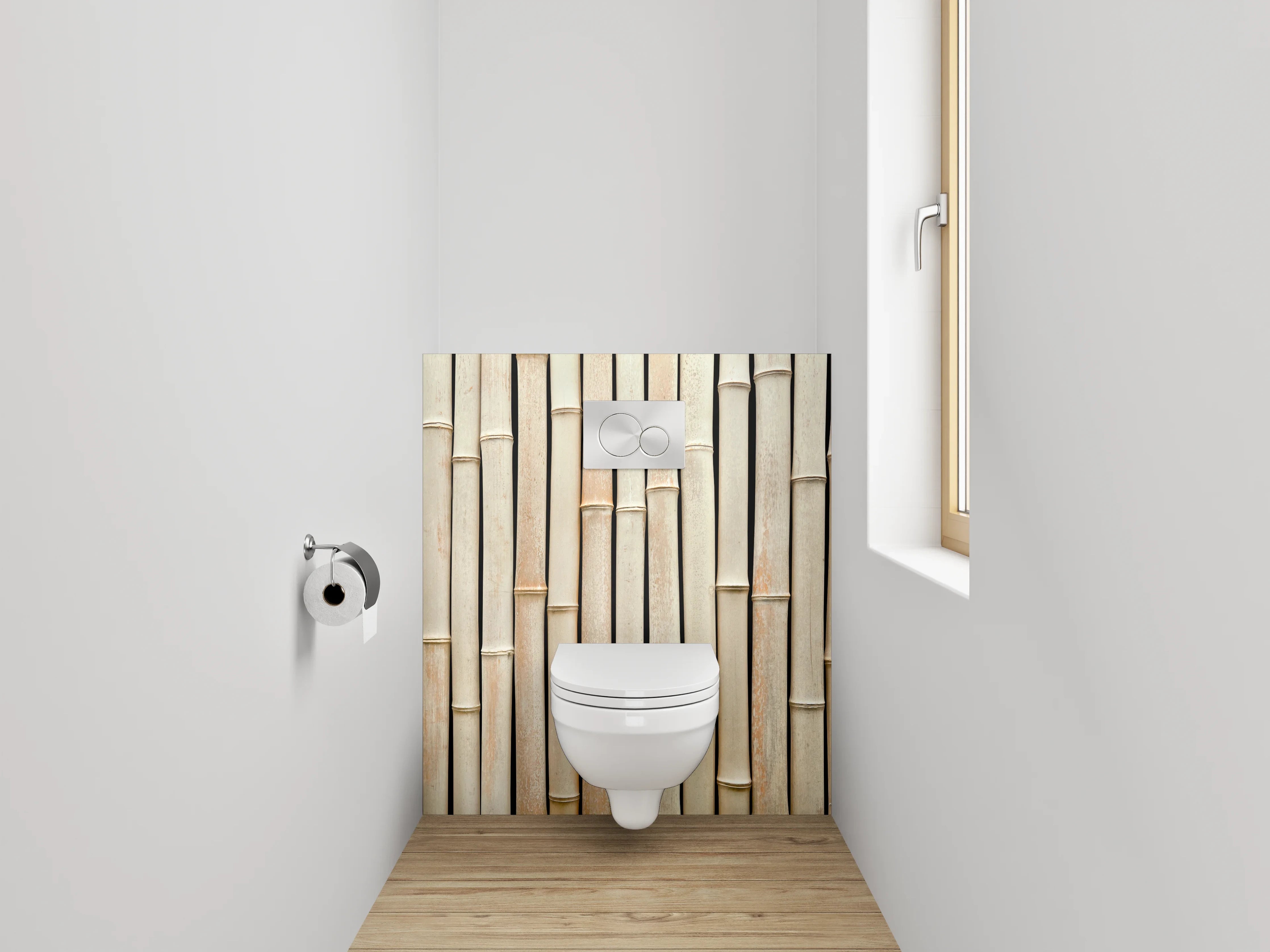WC-Rückwand - Bambus Optik Beige Natur