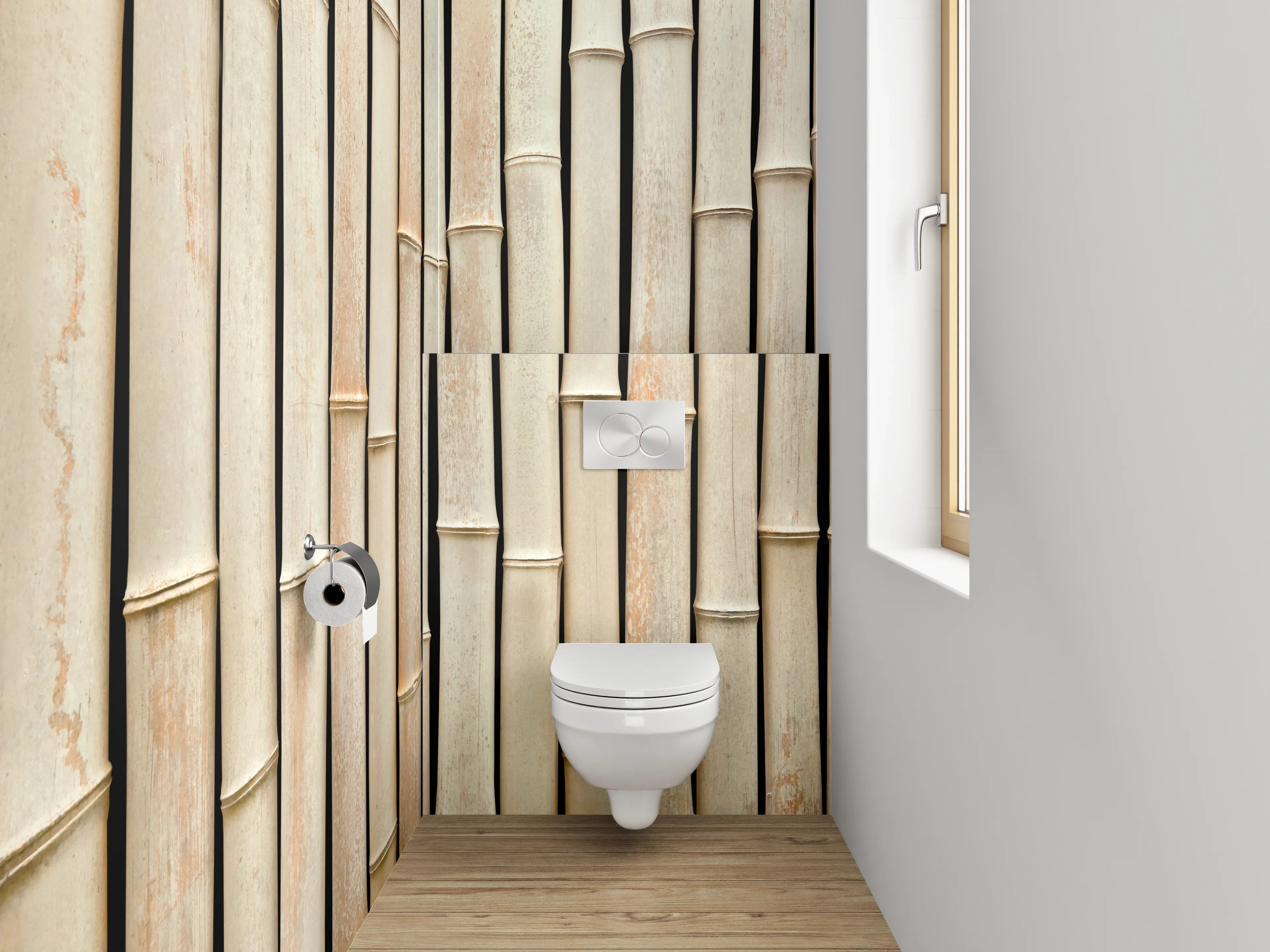 WC-Rückwand - Bambus Optik Beige Natur