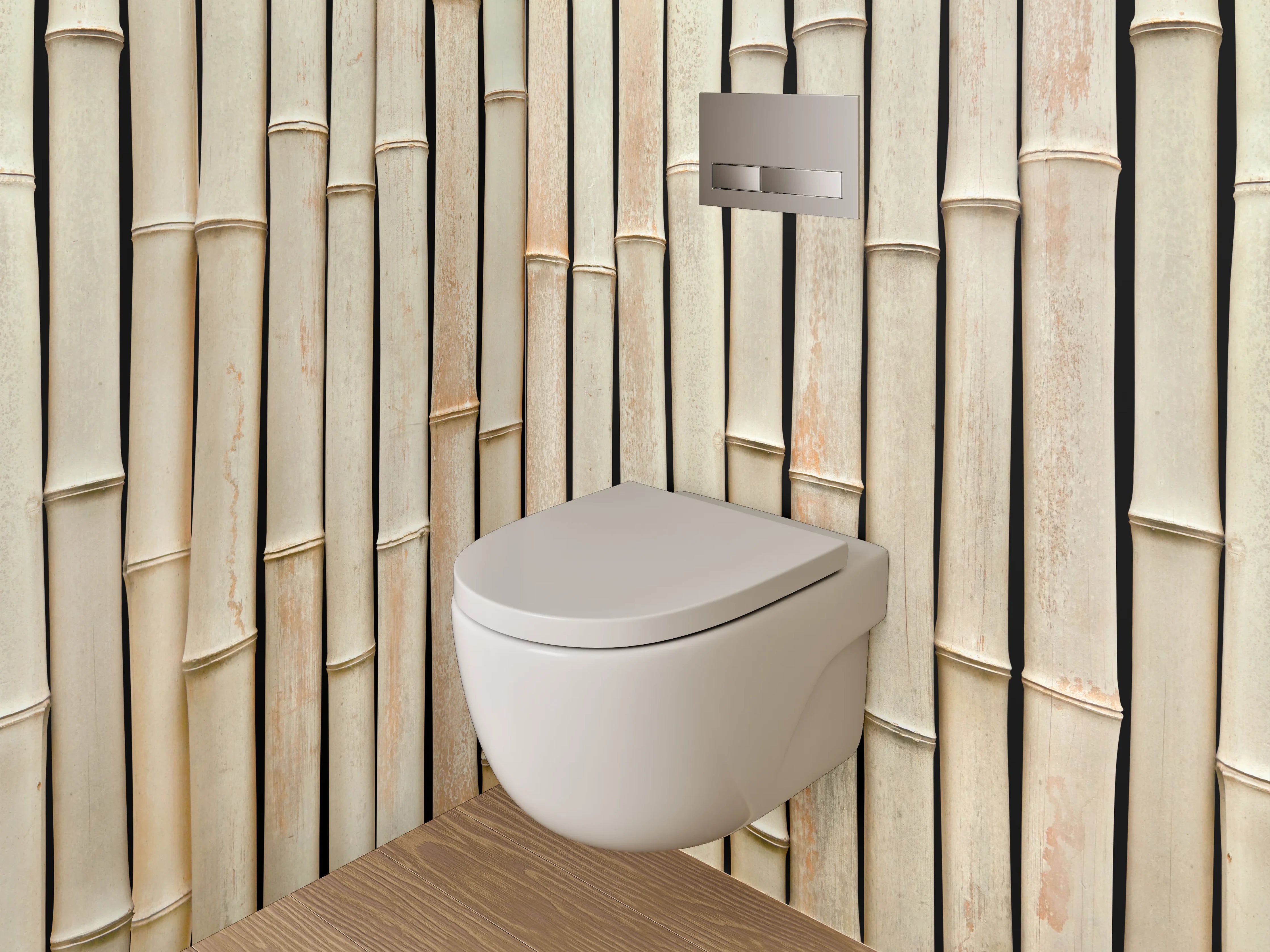 WC-Rückwand - Bambus Optik Beige Natur