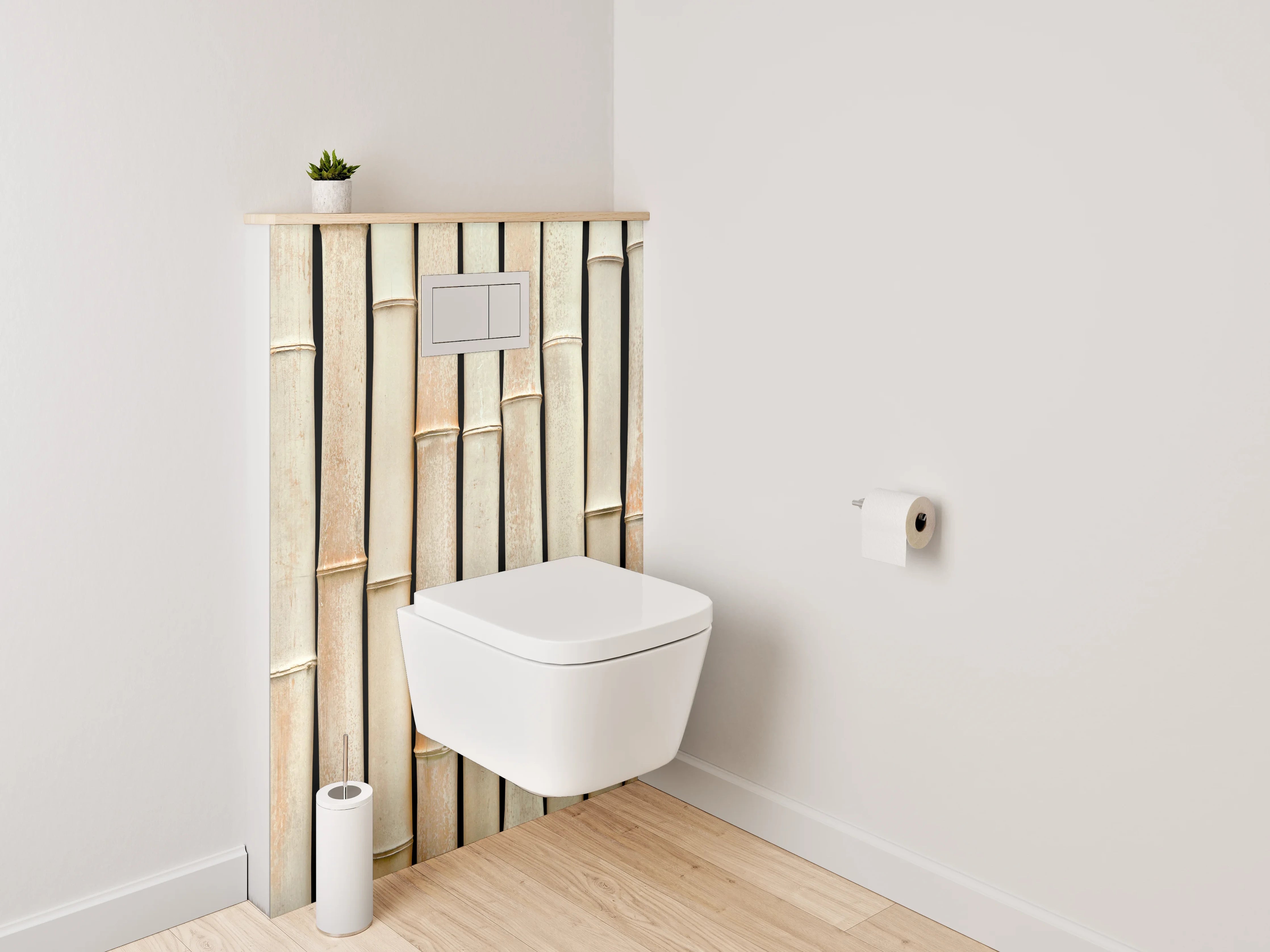 WC-Rückwand - Bambus Optik Beige Natur