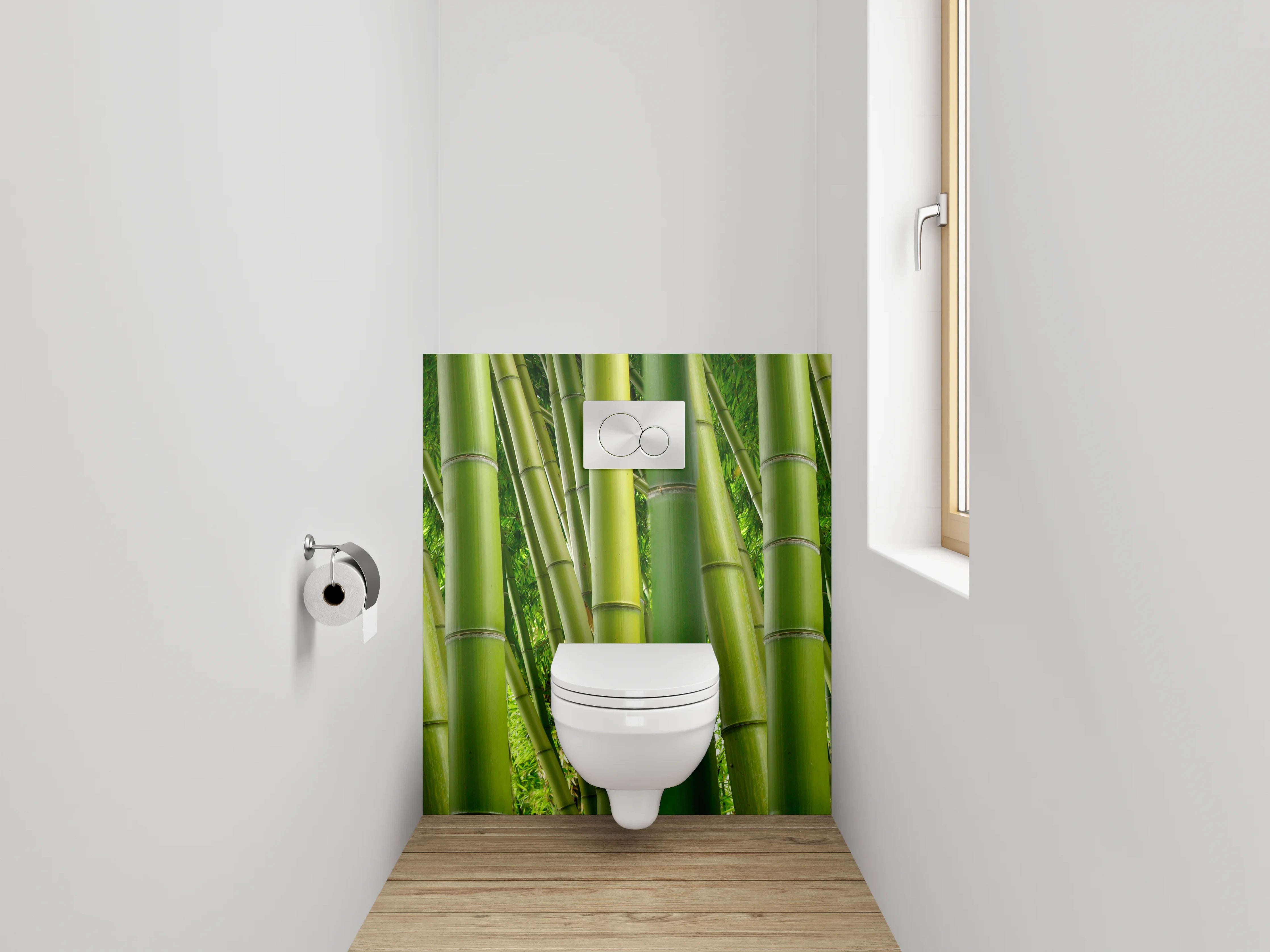 WC-Rückwand - Bambusgrüner Wald – Naturmotiv