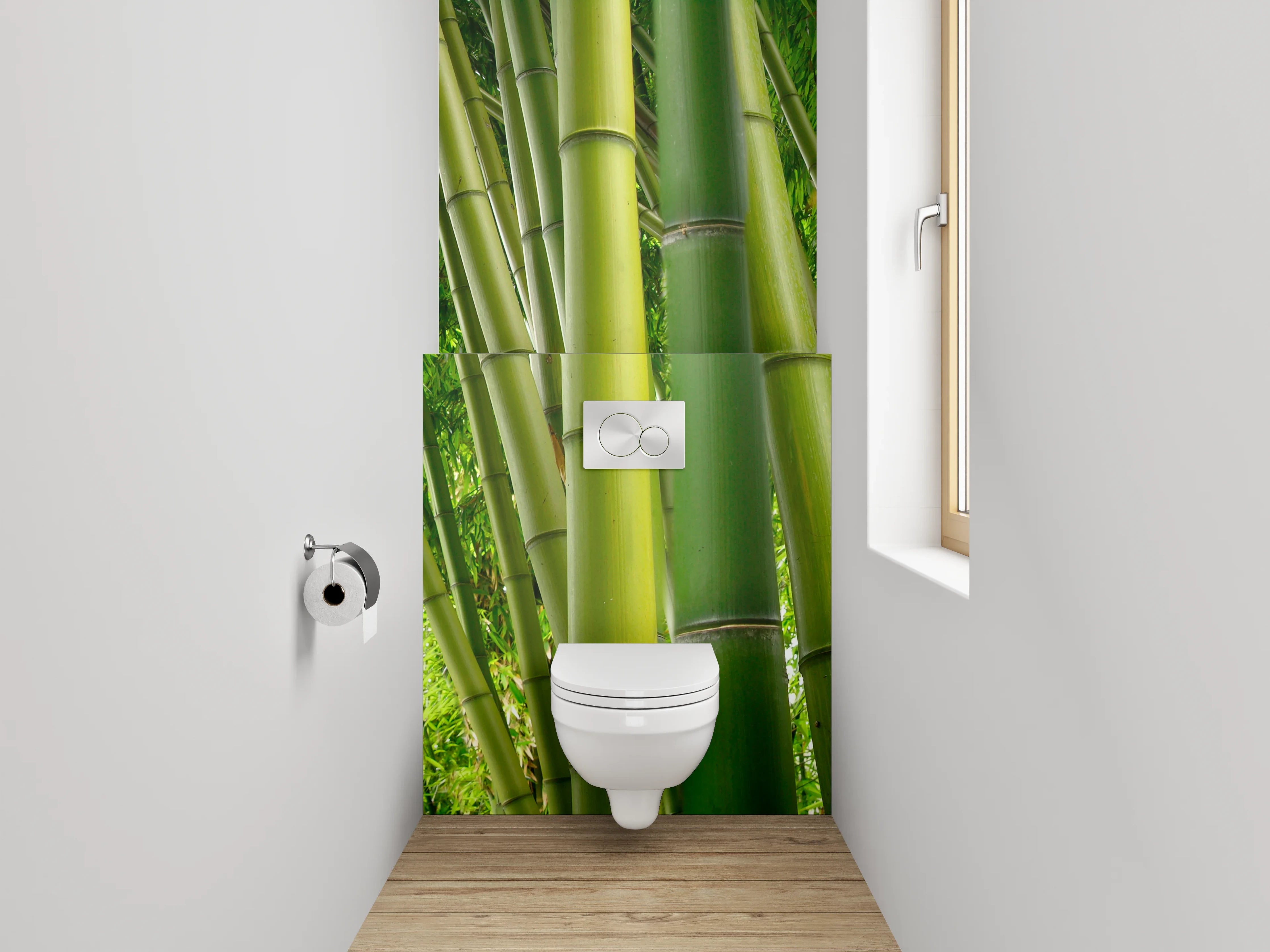 WC-Rückwand - Bambusgrüner Wald – Naturmotiv