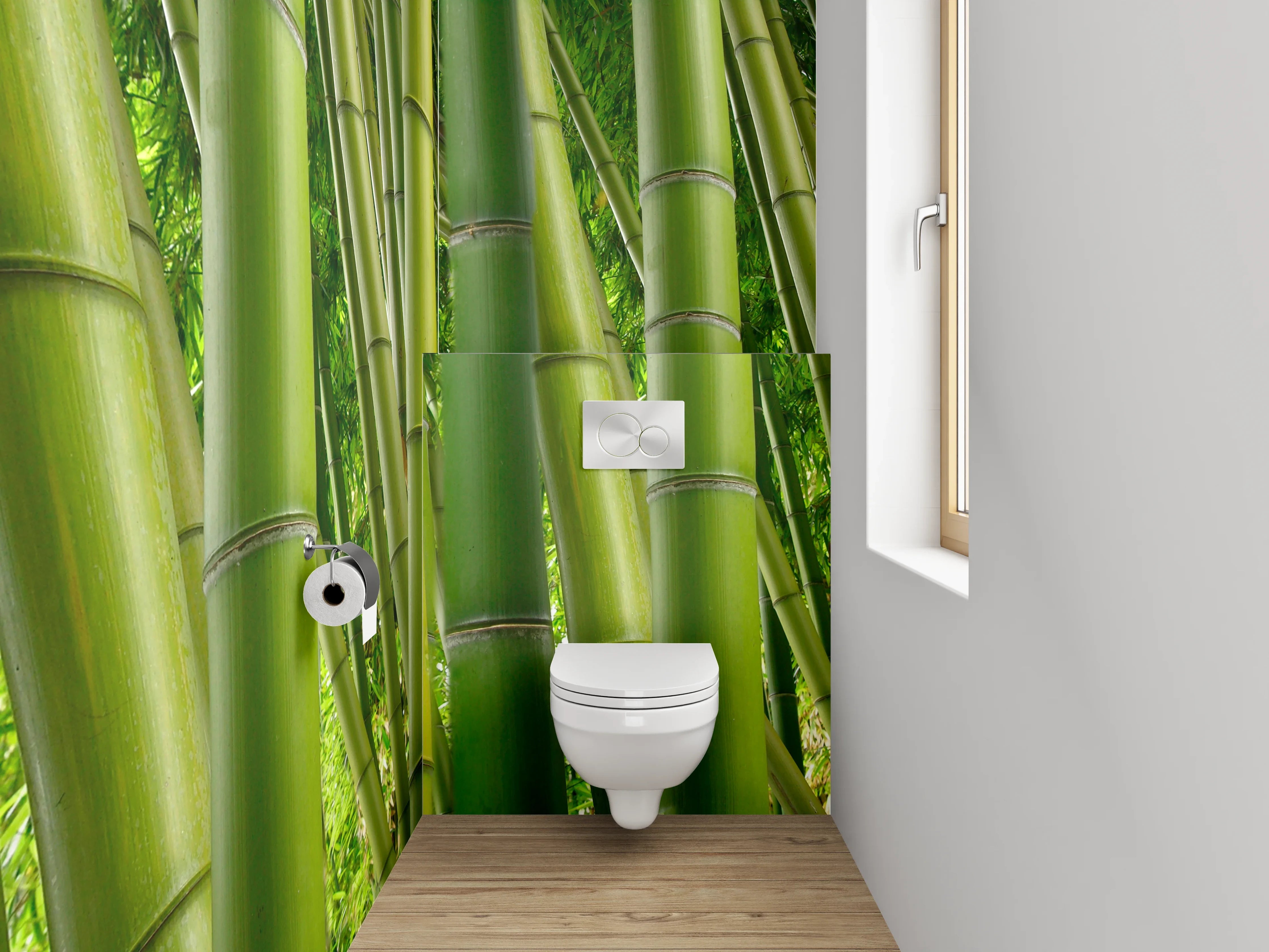 WC-Rückwand - Bambusgrüner Wald – Naturmotiv
