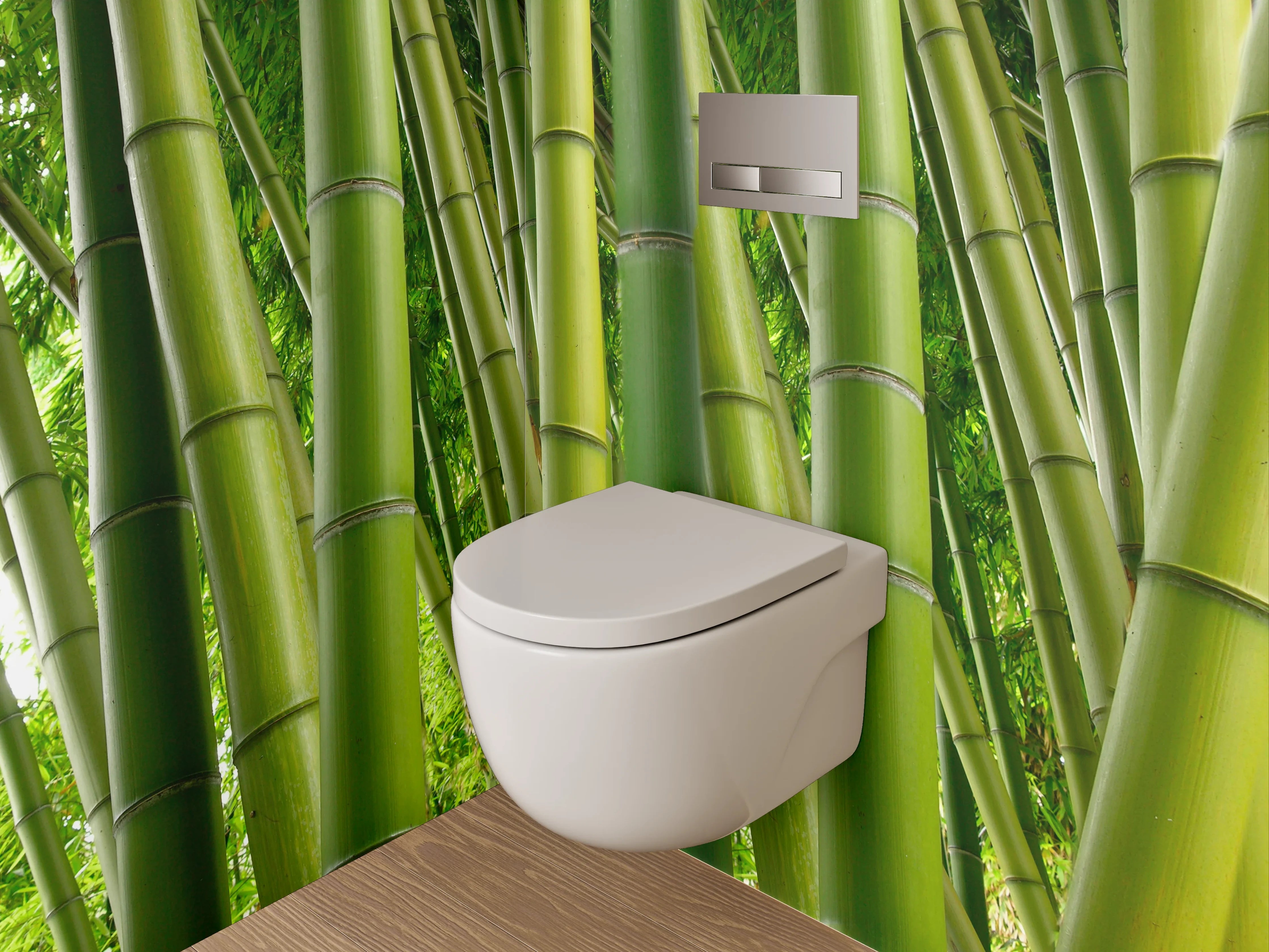 WC-Rückwand - Bambusgrüner Wald – Naturmotiv