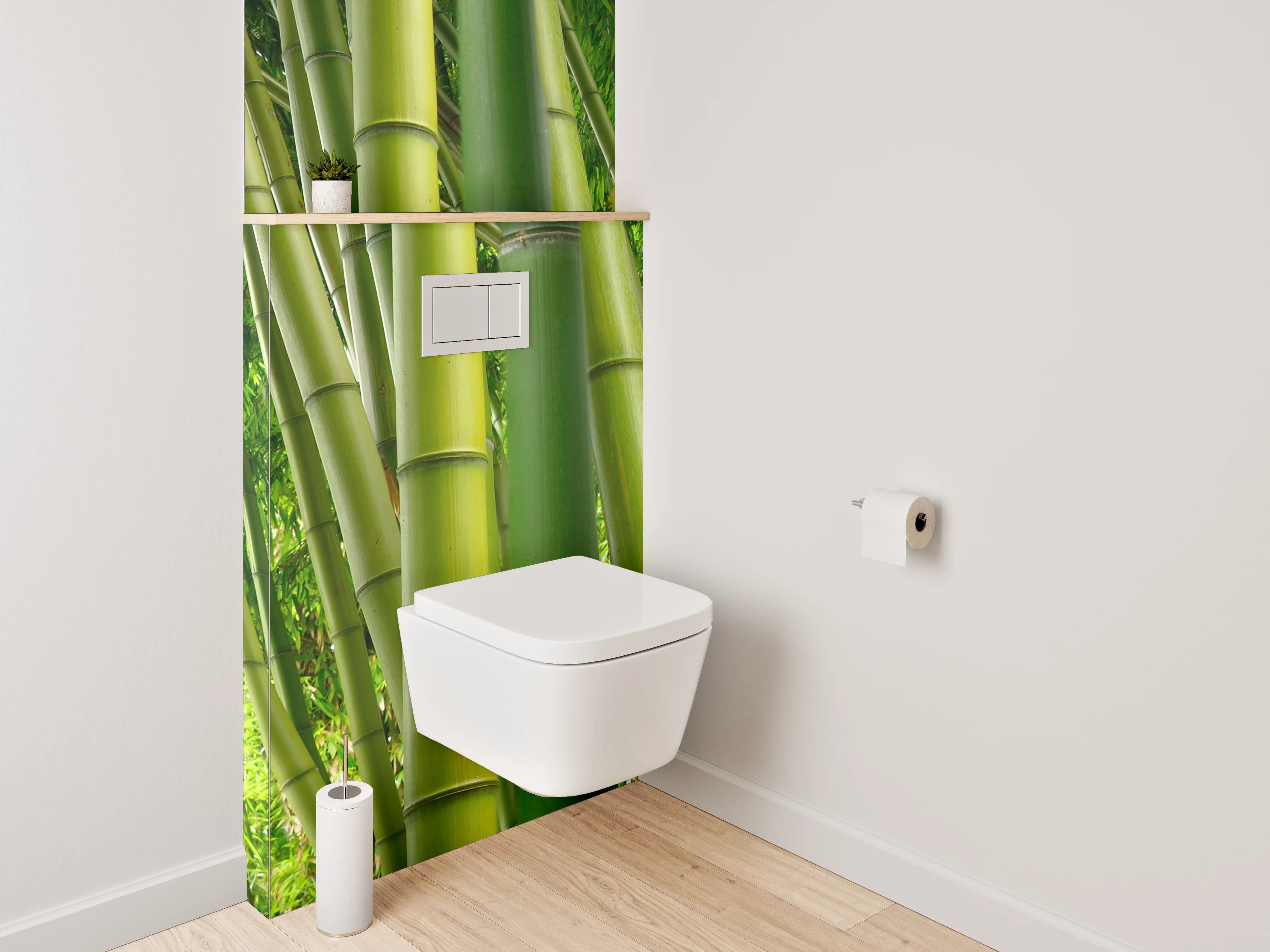 WC-Rückwand - Bambusgrüner Wald – Naturmotiv