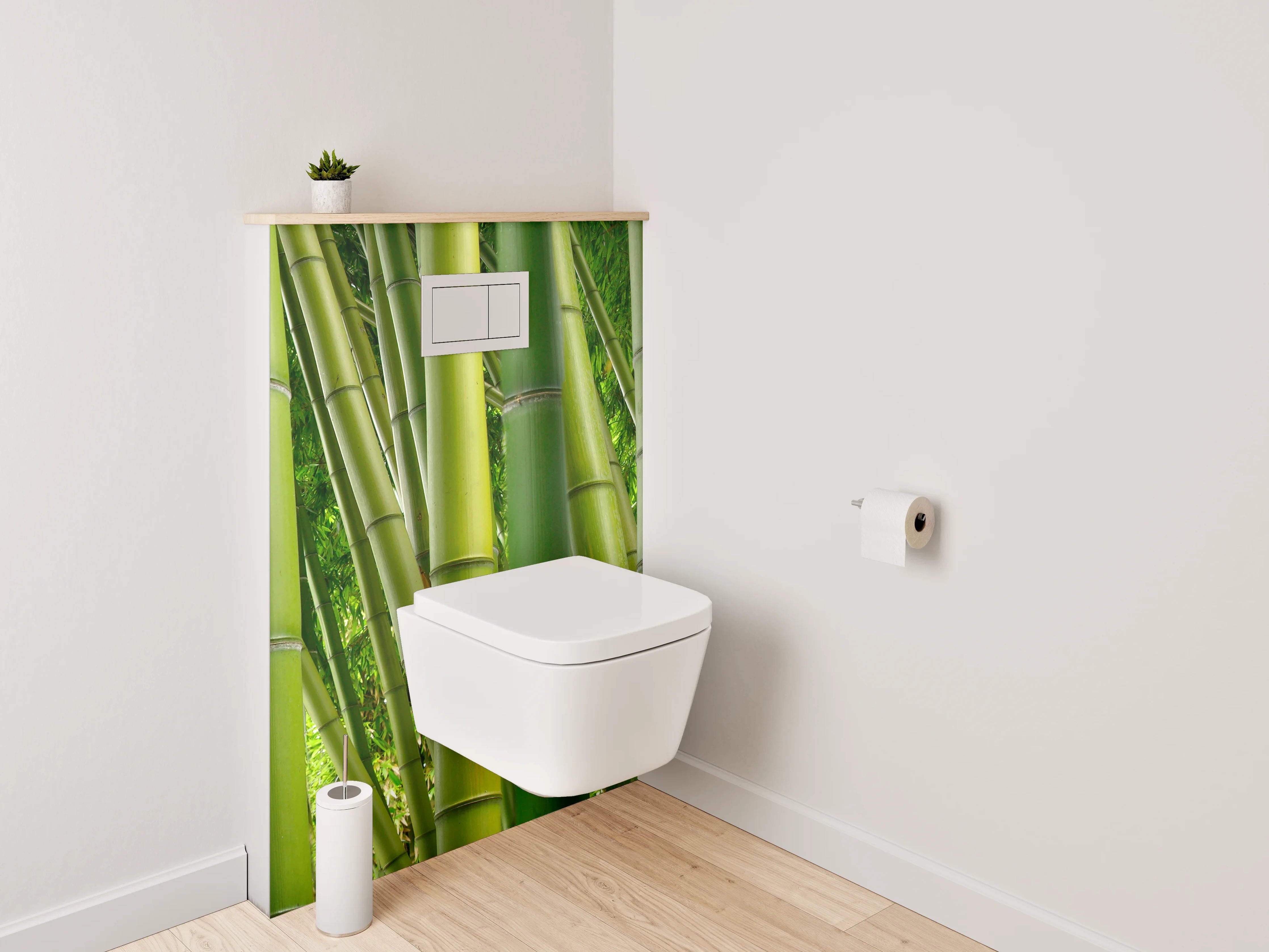 WC-Rückwand - Bambusgrüner Wald – Naturmotiv