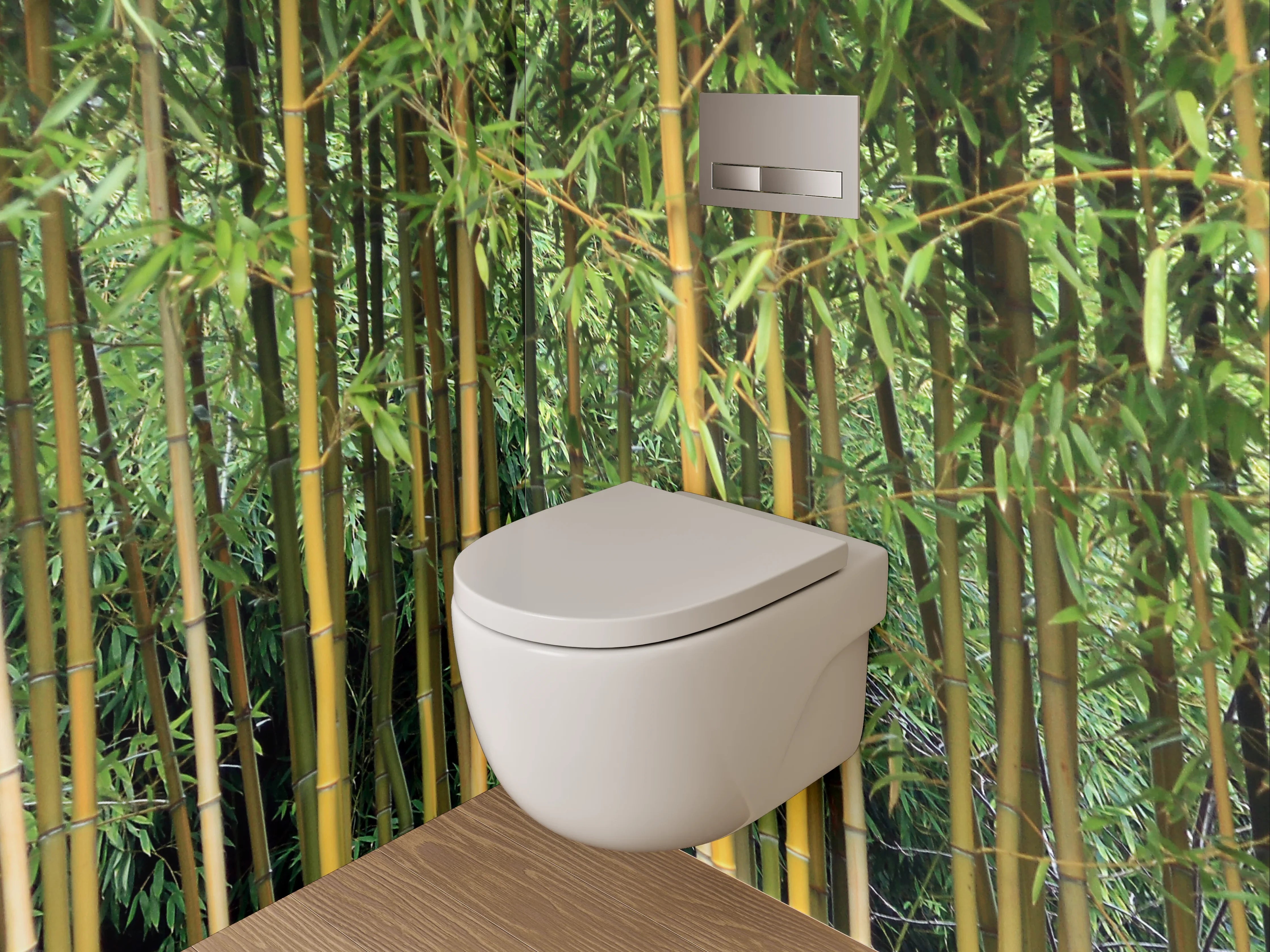 WC-Rückwand - Bambuswald Naturmotiv Panorama