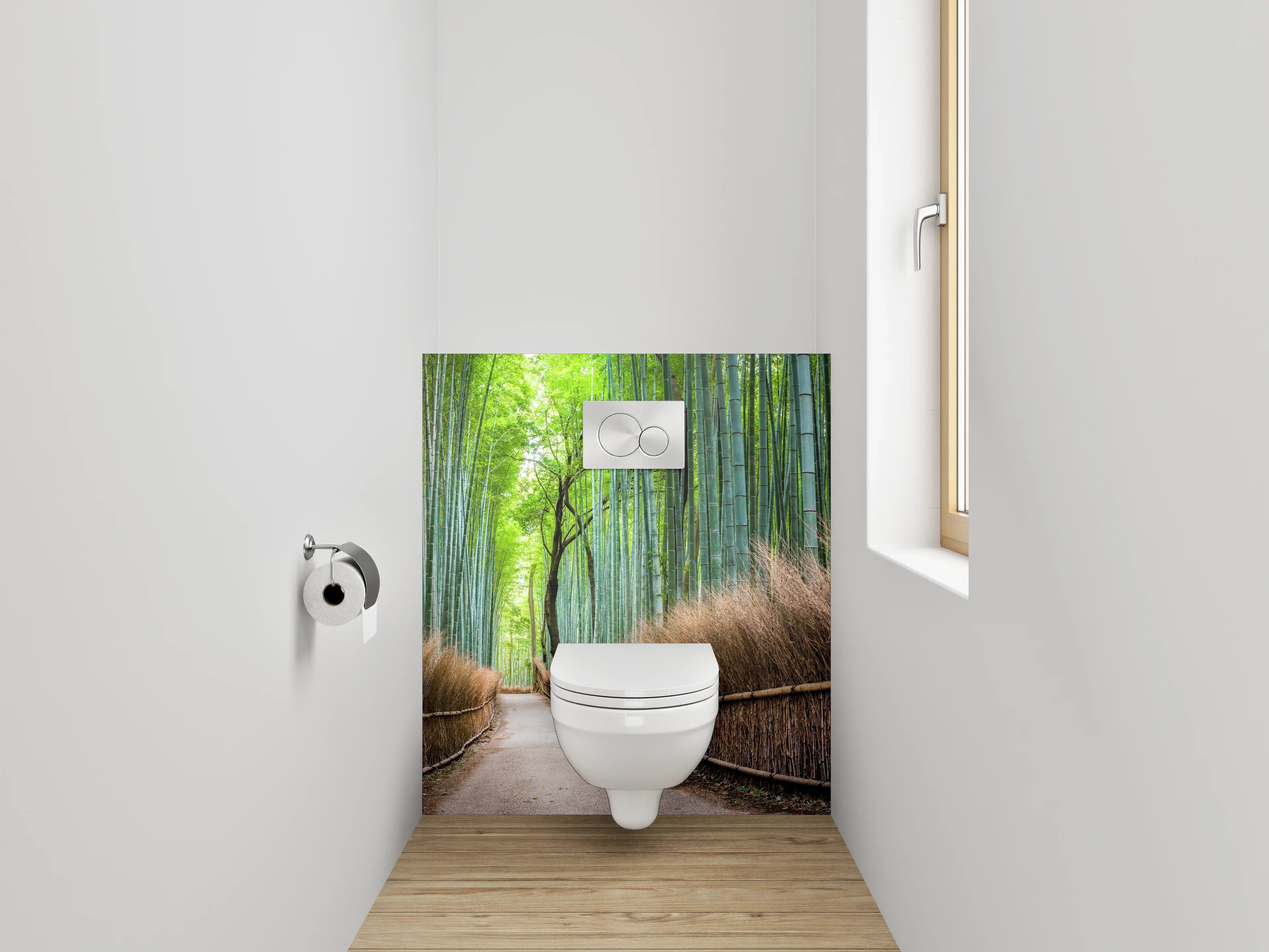 WC-Rückwand - Bambuswald Panorama Naturfoto