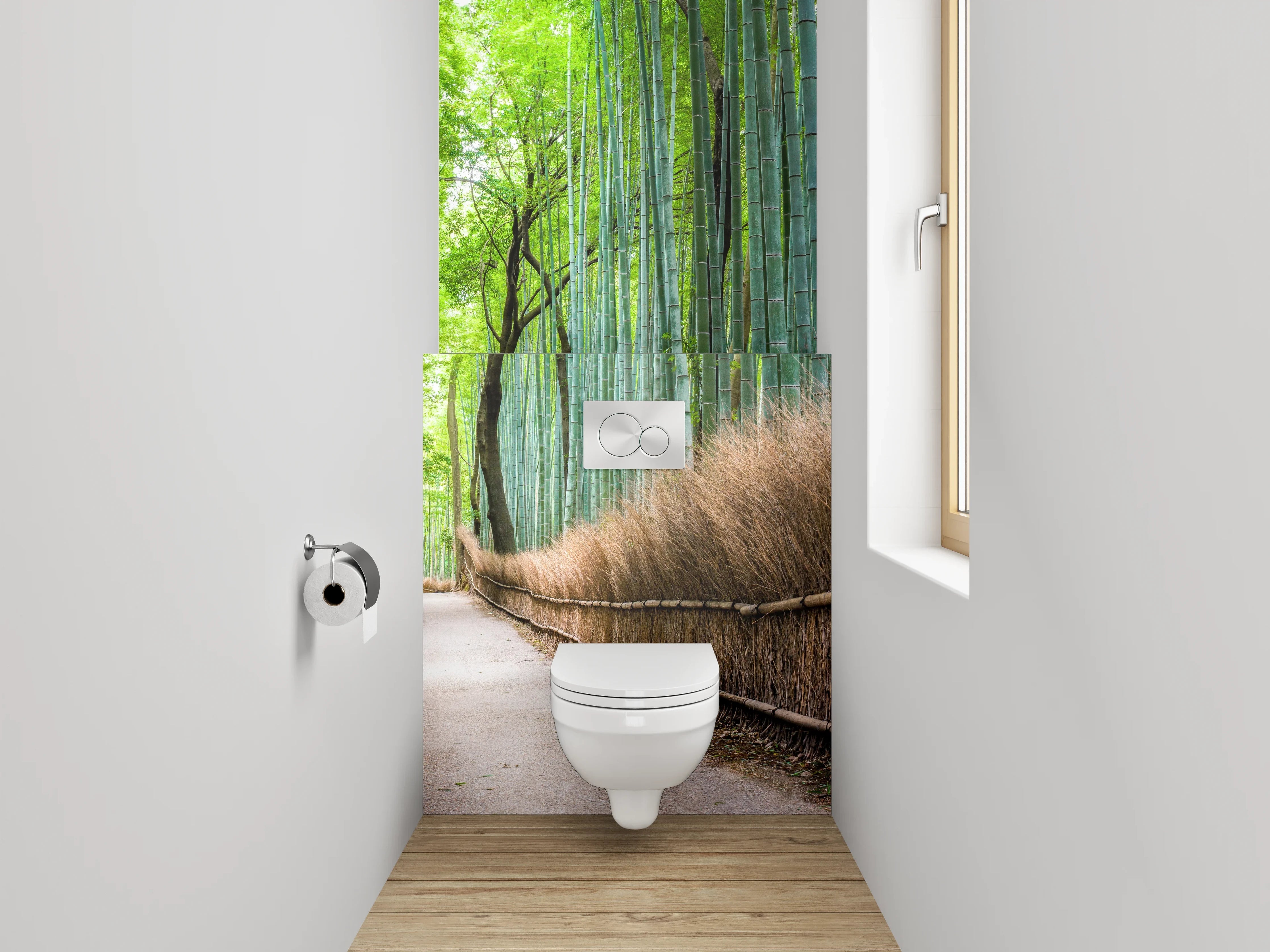 WC-Rückwand - Bambuswald Panorama Naturfoto