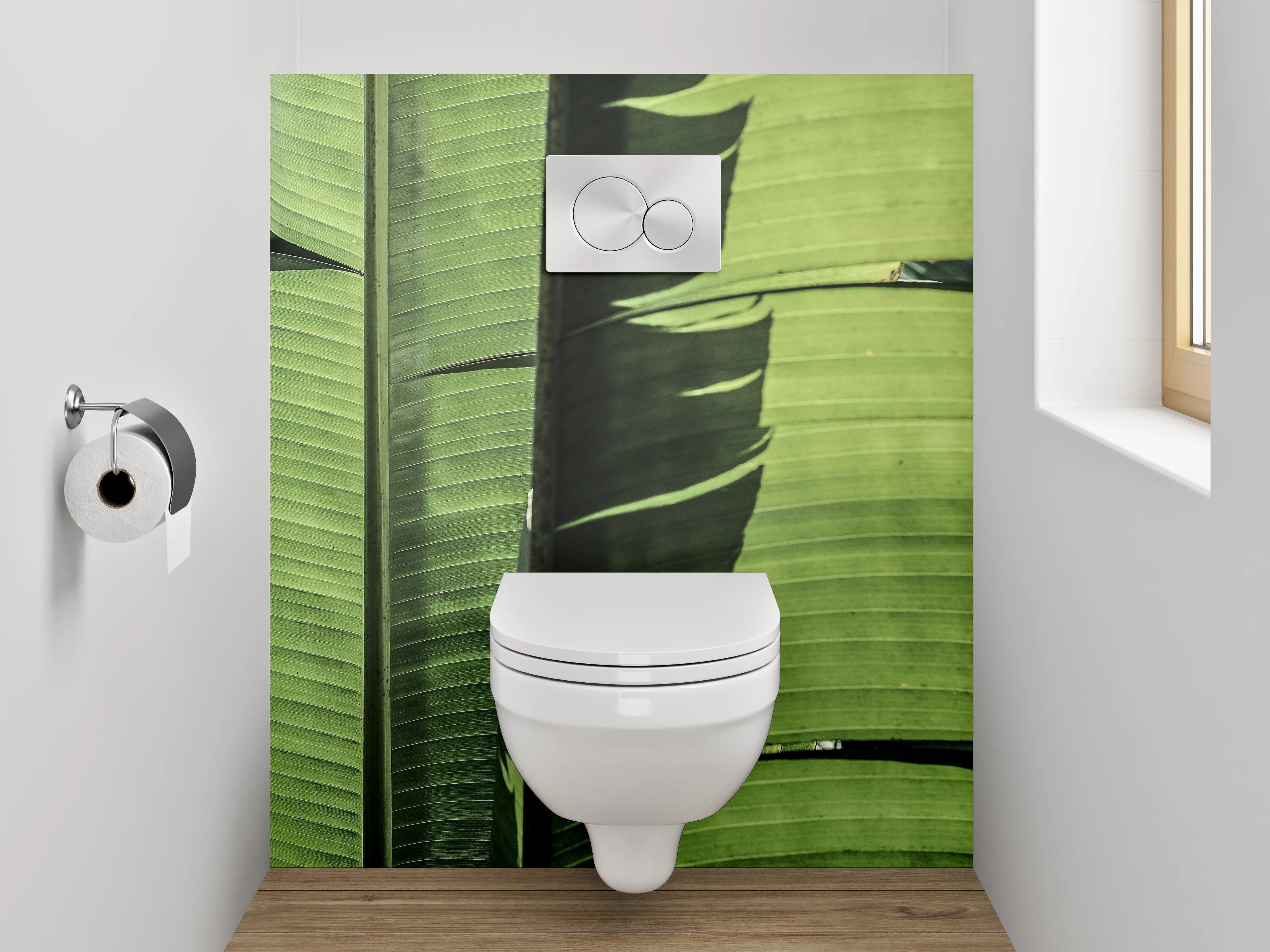 WC-Rückwand - Bananenblatt Nahaufnahme grün tropisch