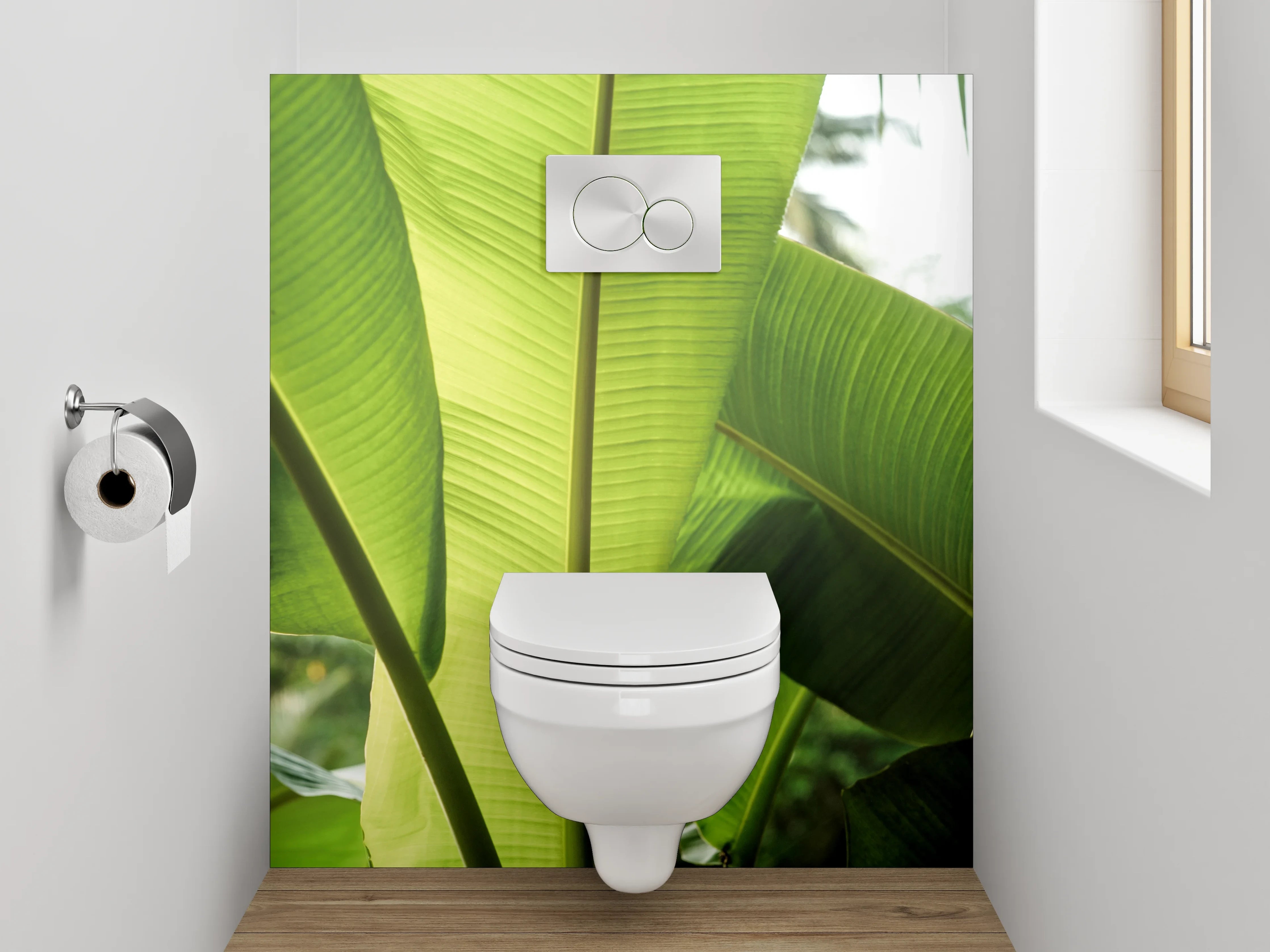 WC-Rückwand - Bananenblatt Natur Dschungel Grün