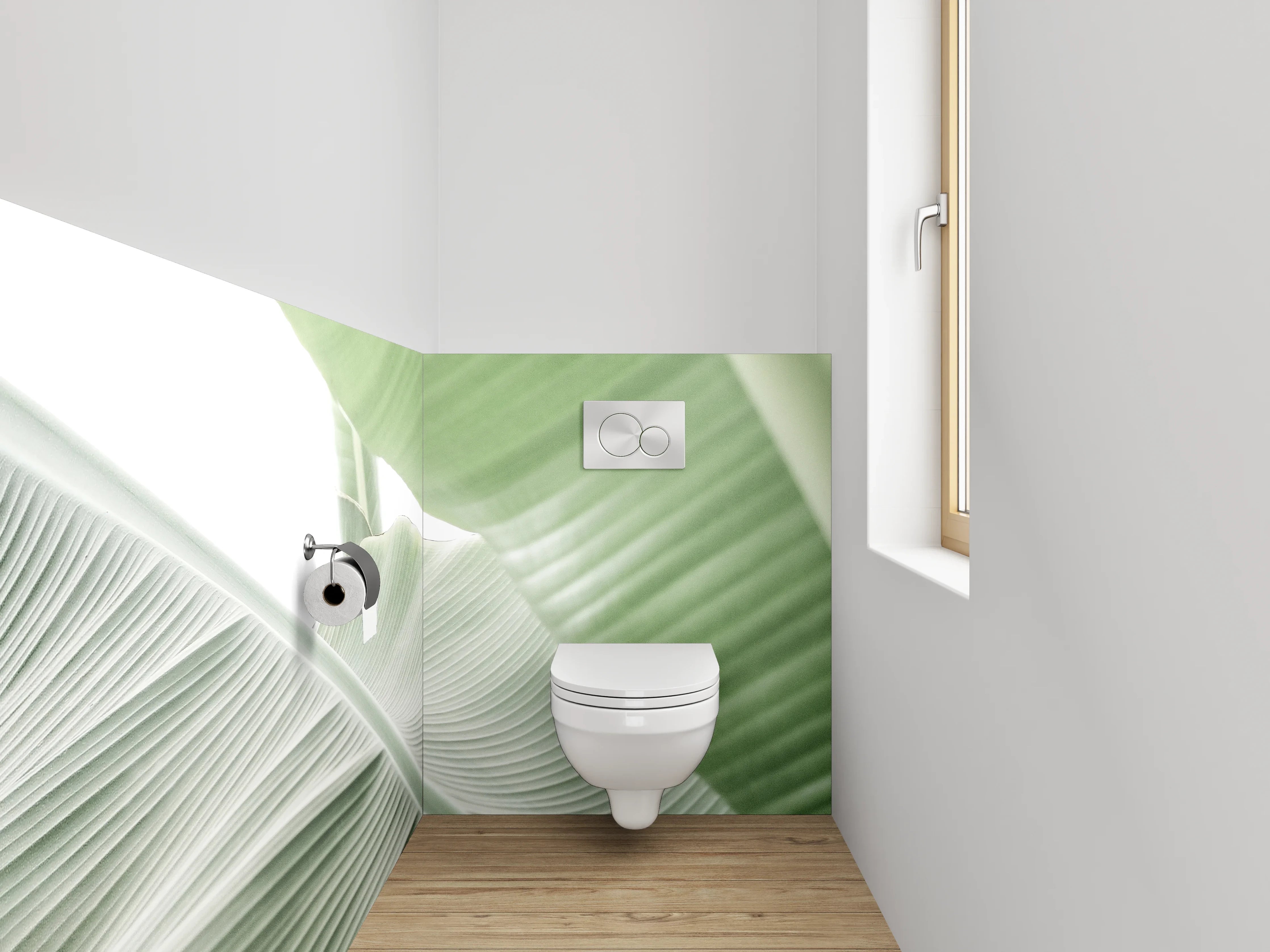 WC-Rückwand - Bananenblatt Struktur Naturgrün