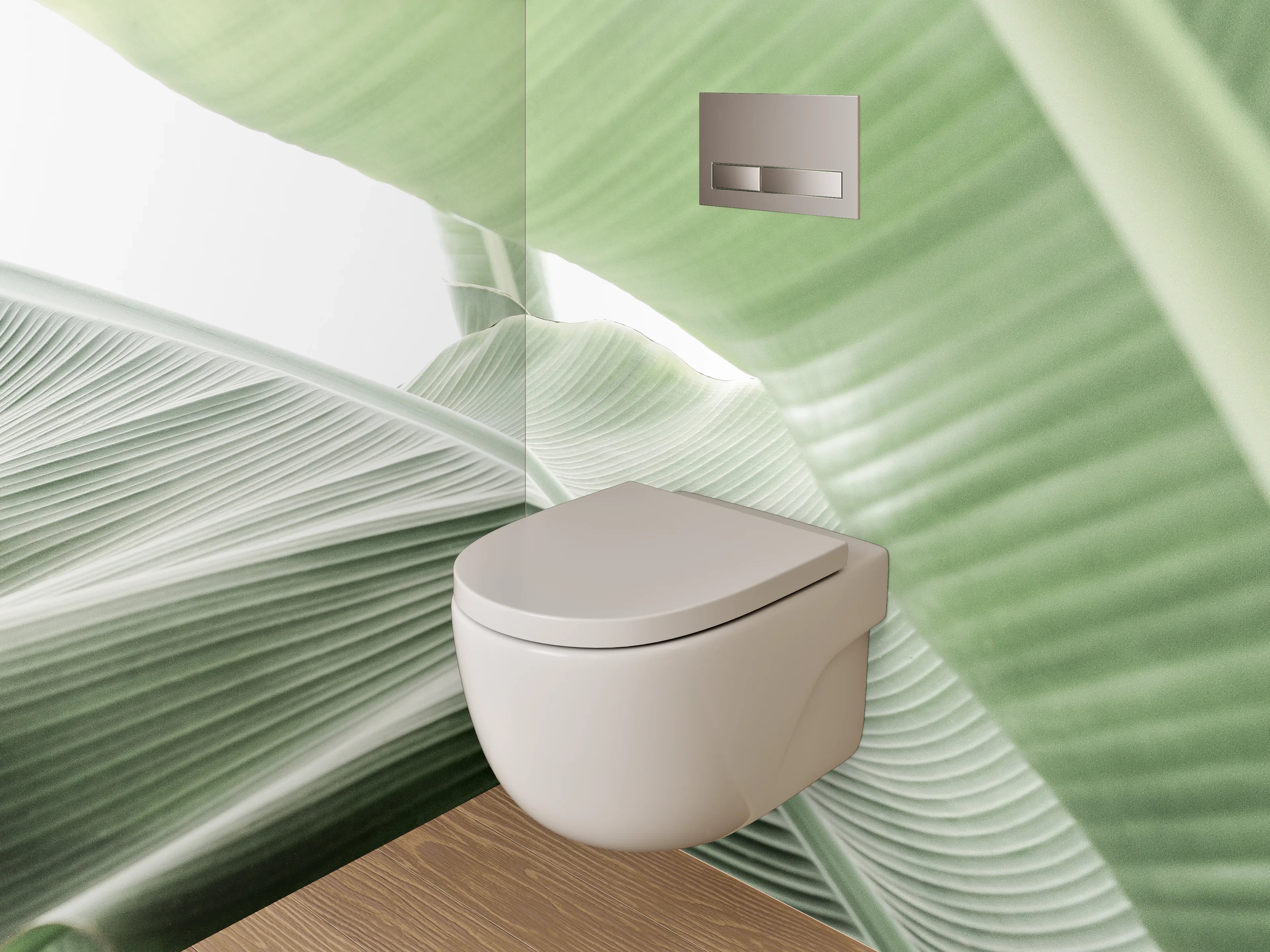 WC-Rückwand - Bananenblatt Struktur Naturgrün