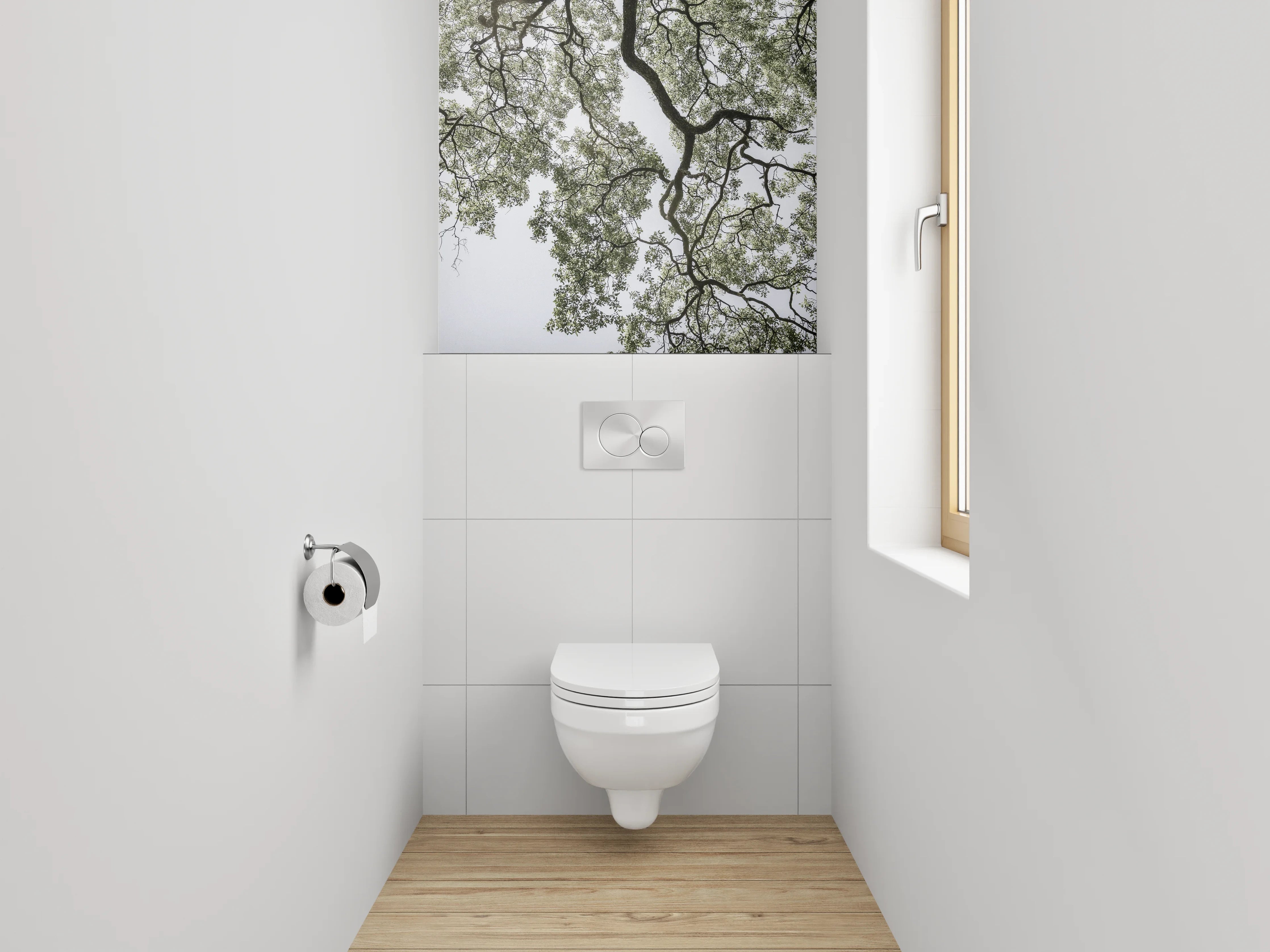 WC-Rückwand - Baumkrone mit feinen Ästen