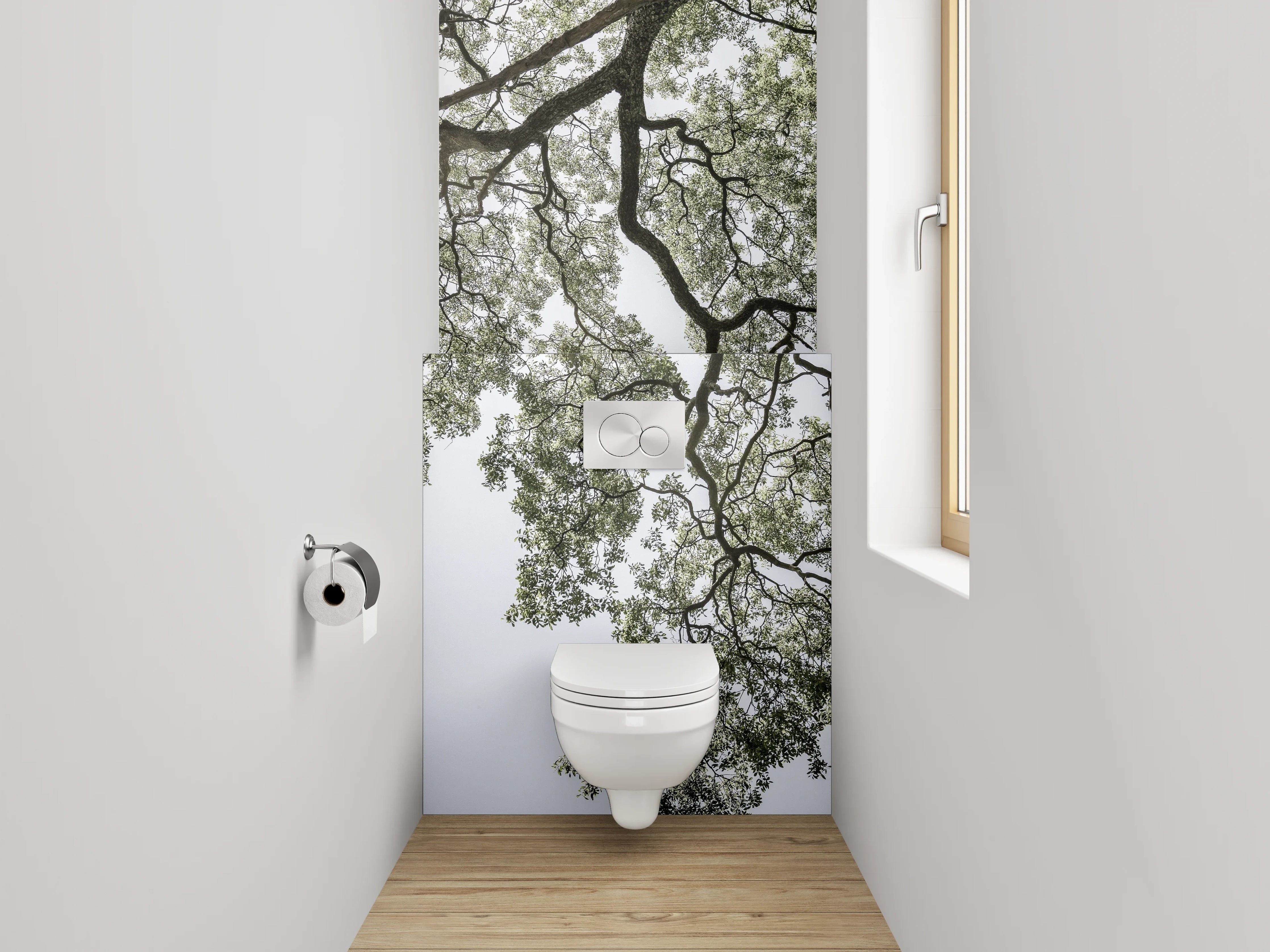WC-Rückwand - Baumkrone mit feinen Ästen