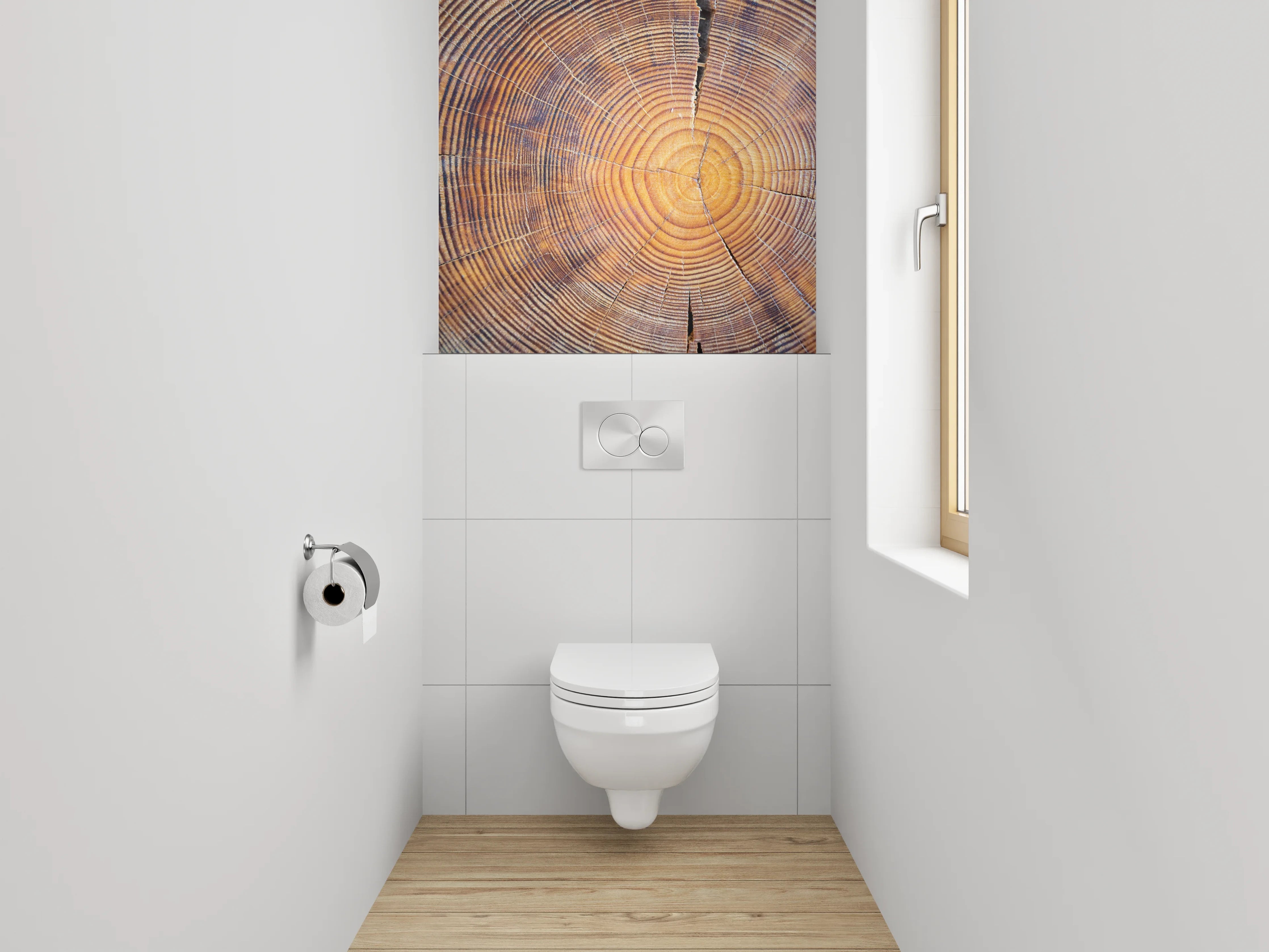 WC-Rückwand - Baumringe Natur Holzstruktur Muster