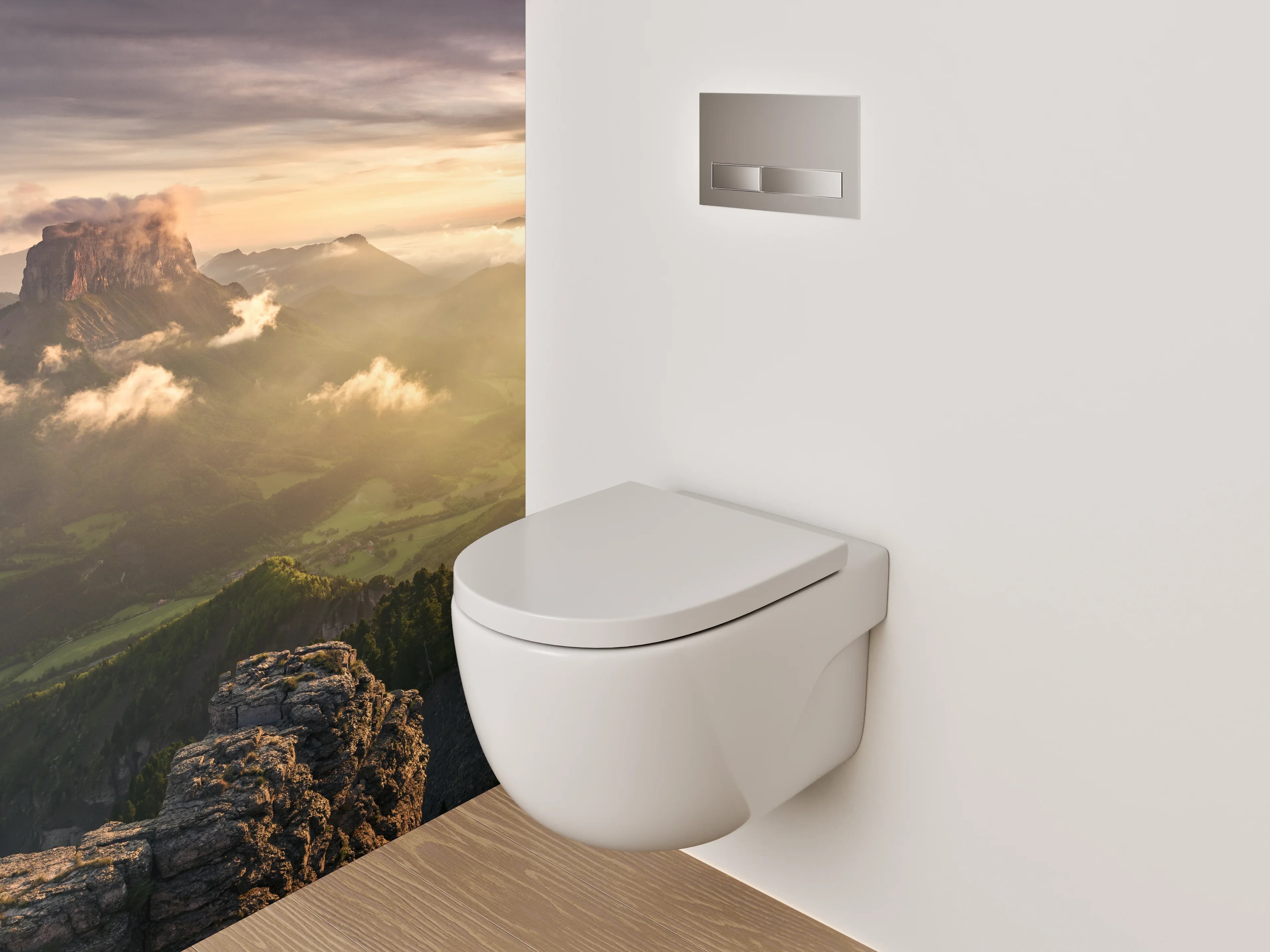 WC-Rückwand - Beeindruckende Berglandschaft Sonnenuntergang