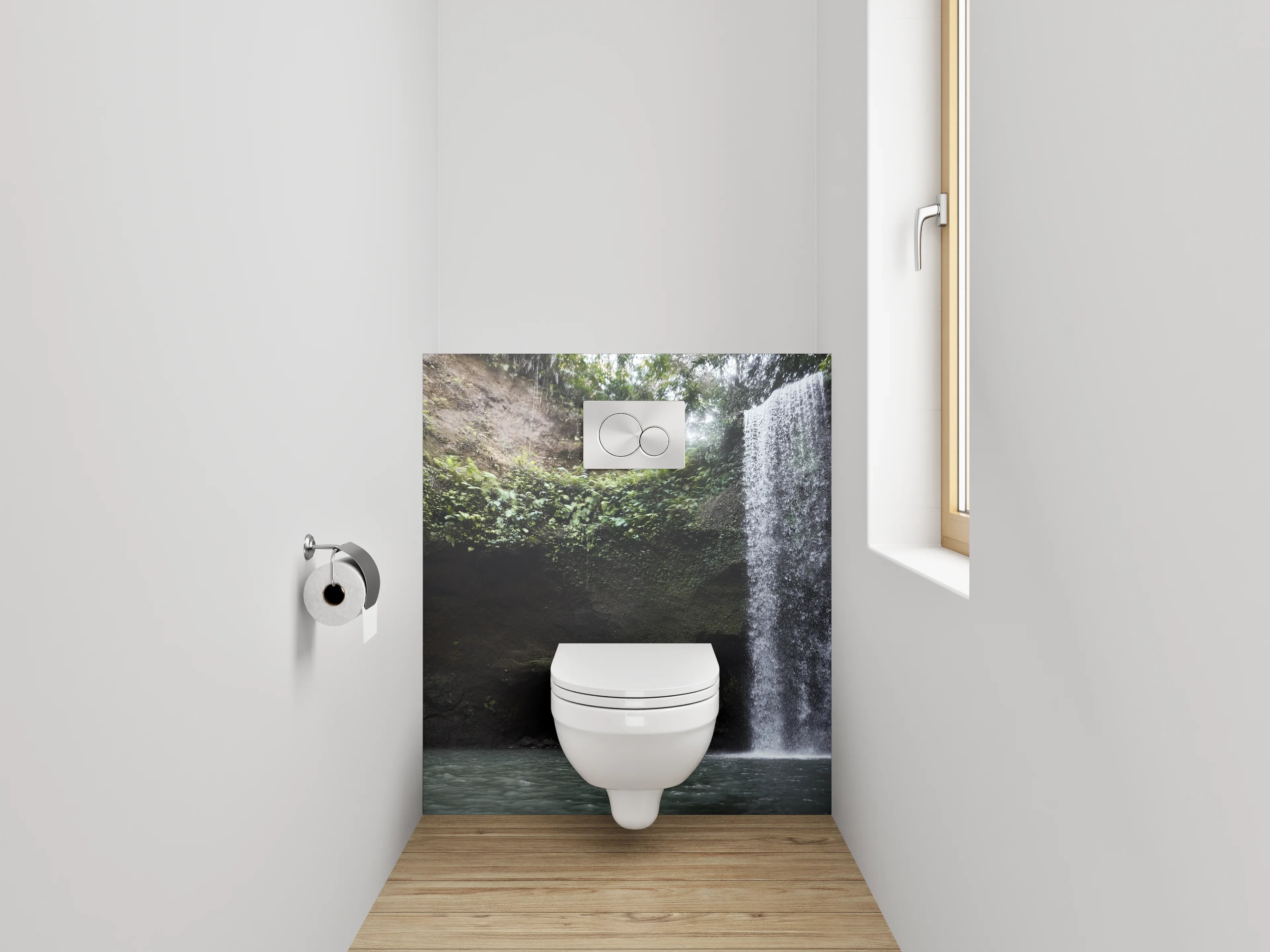 WC-Rückwand - Beeindruckender Wasserfall im Dschungel