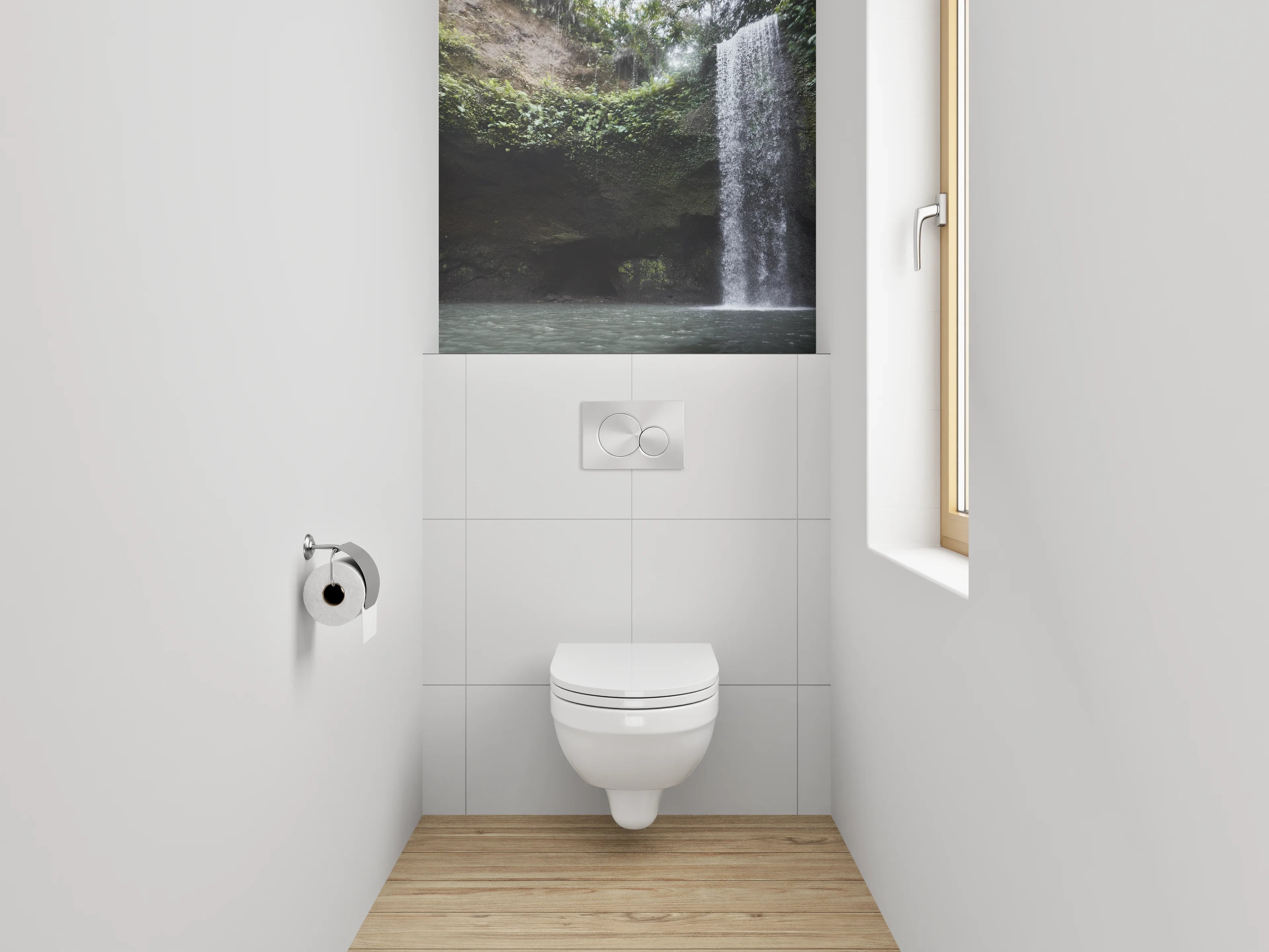 WC-Rückwand - Beeindruckender Wasserfall im Dschungel