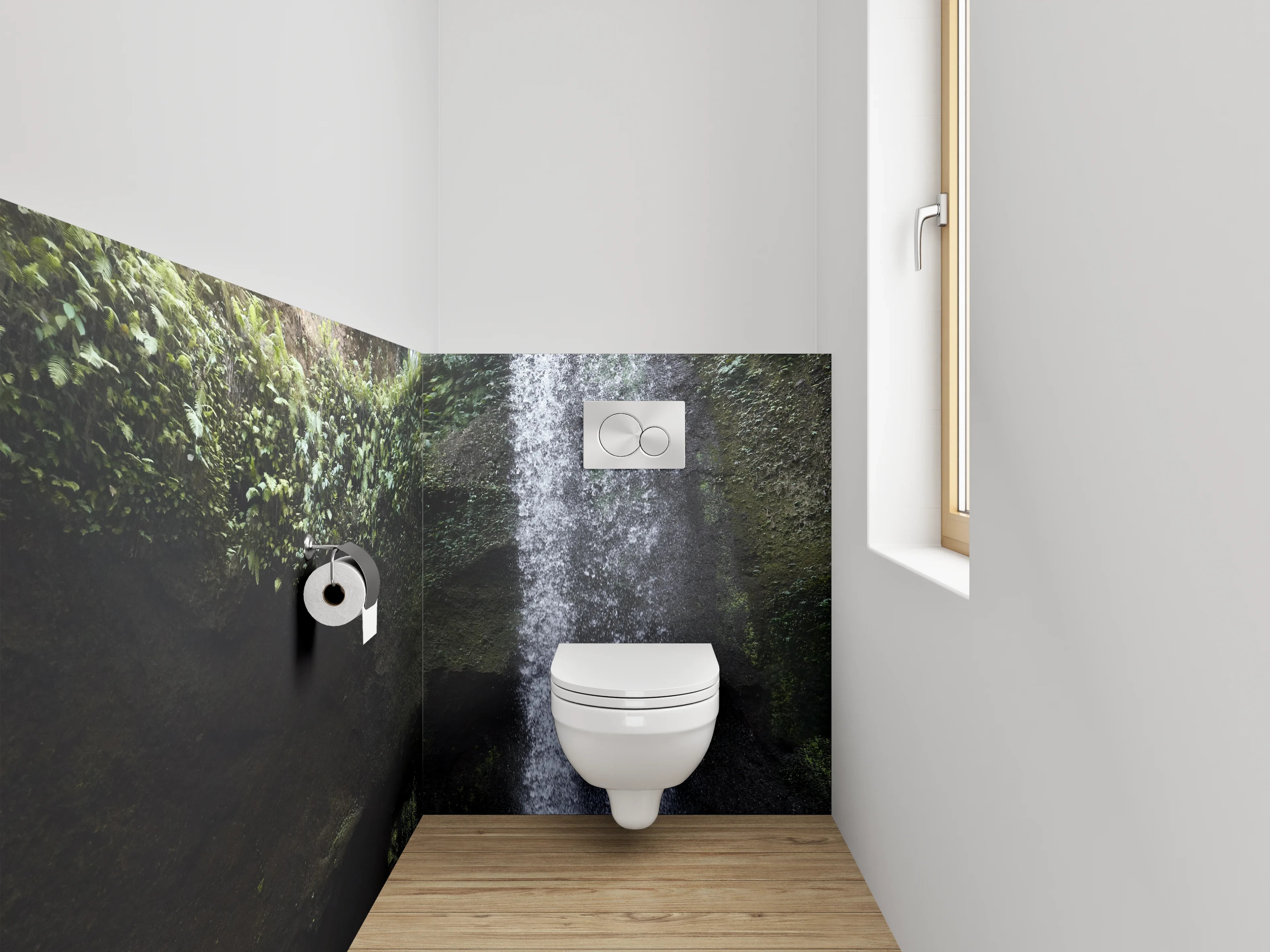 WC-Rückwand - Beeindruckender Wasserfall im Dschungel