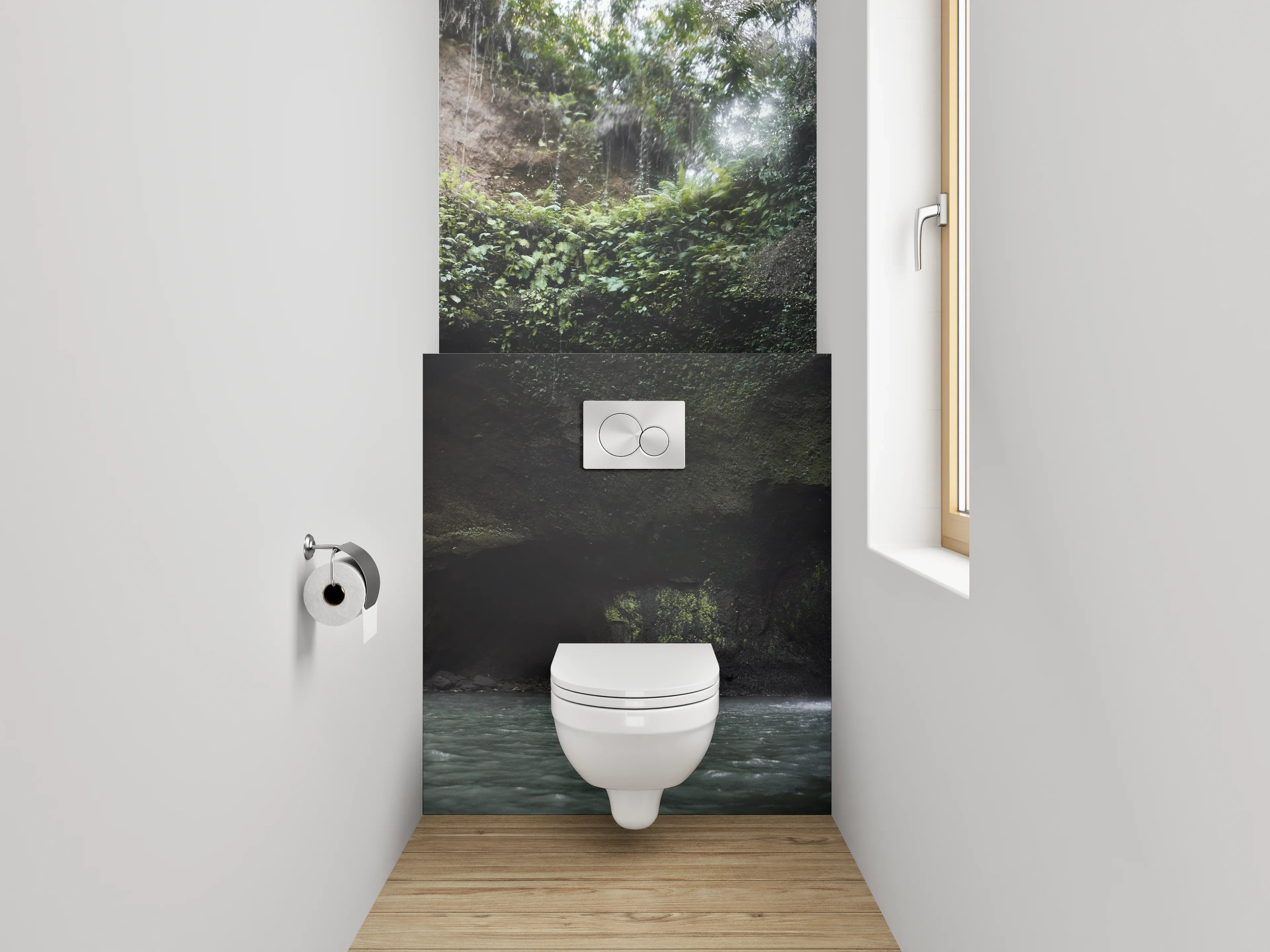 WC-Rückwand - Beeindruckender Wasserfall im Dschungel