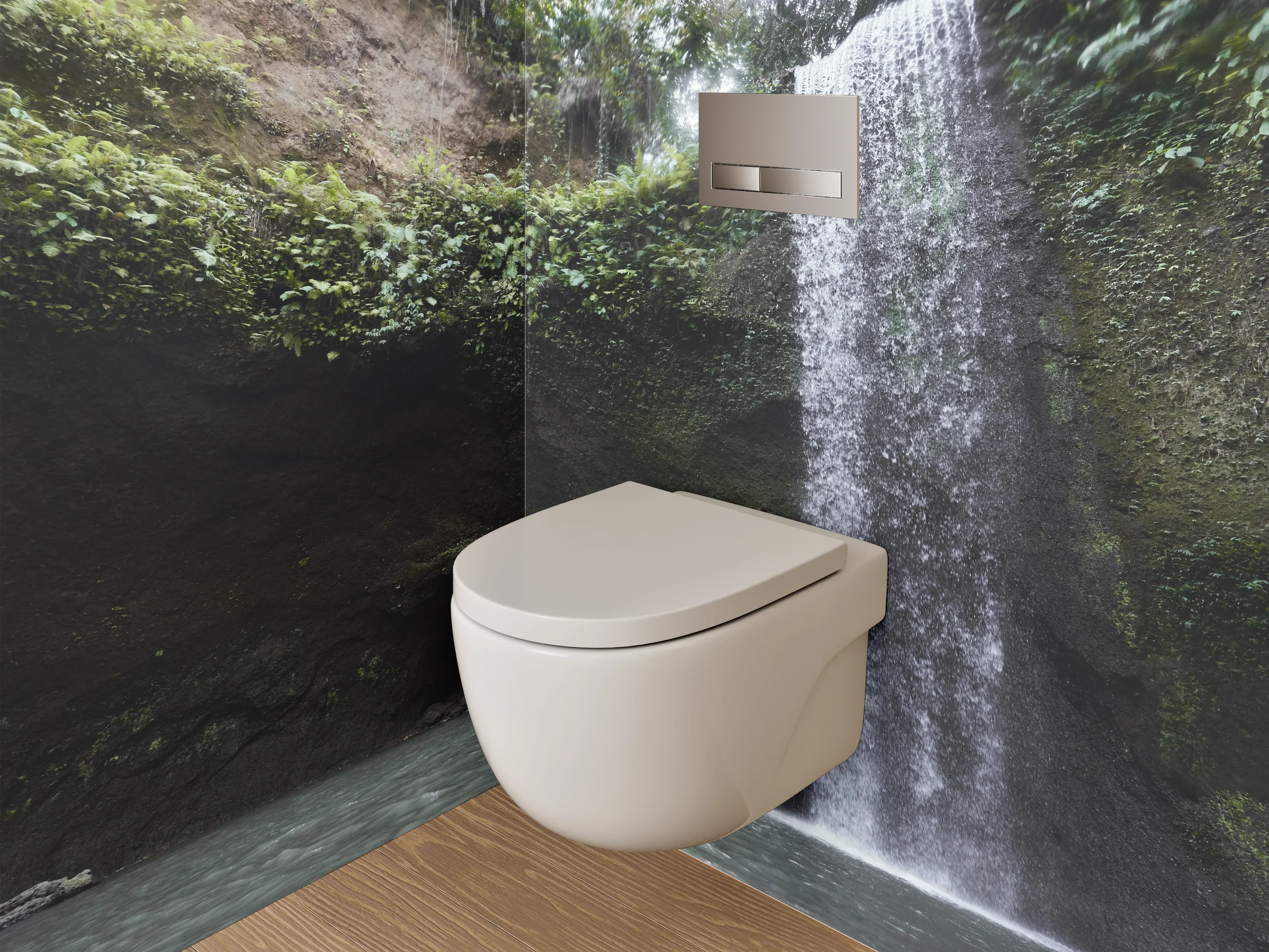 WC-Rückwand - Beeindruckender Wasserfall im Dschungel