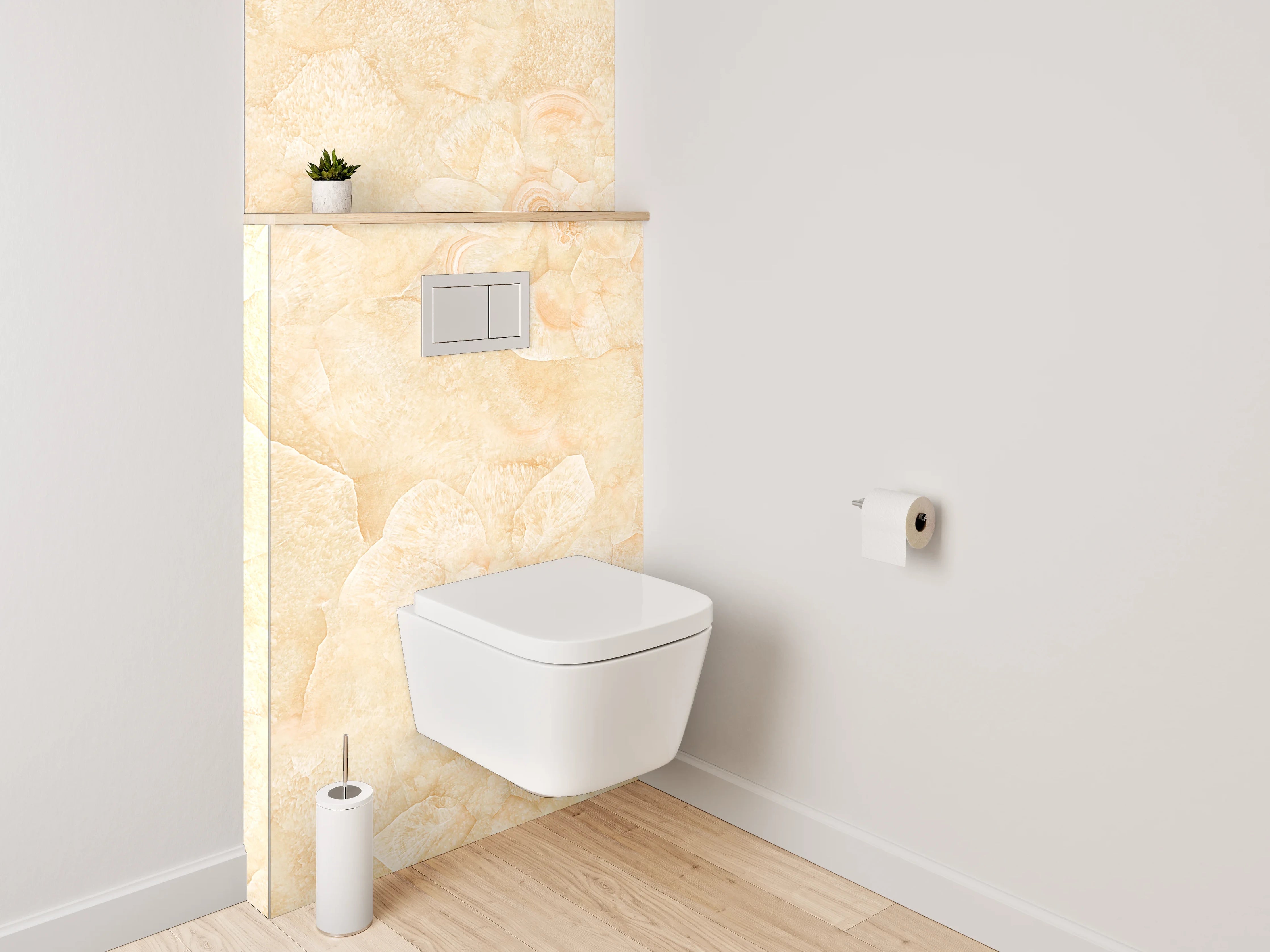 WC-Rückwand - Beige Blumenoptik Vintage Muster